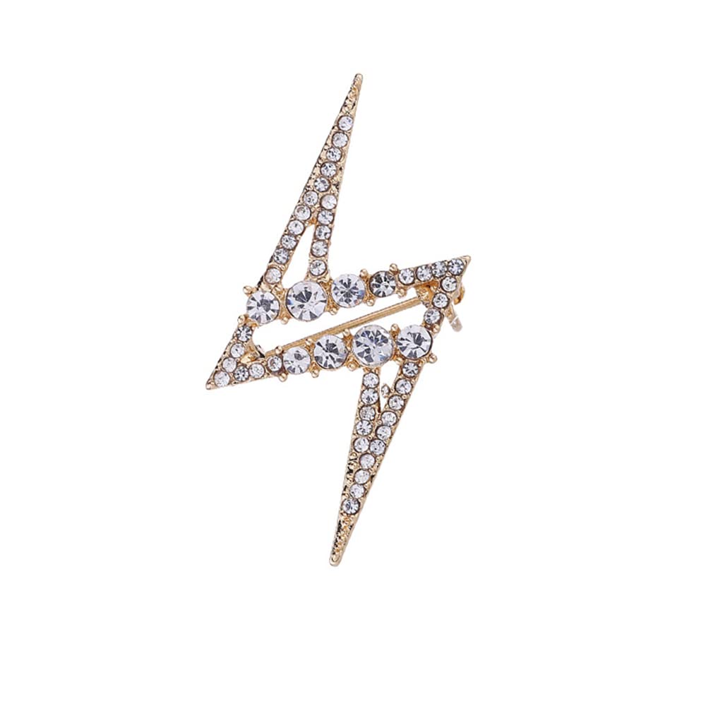Sparkling Rhinestone Lightning Bolt Brooch Pin for Men - Elegant Cubic Zirconia Lapel Pin - Stylish Suit & Blazer Accessories - Perfect for Weddings, Parties & Formal Events