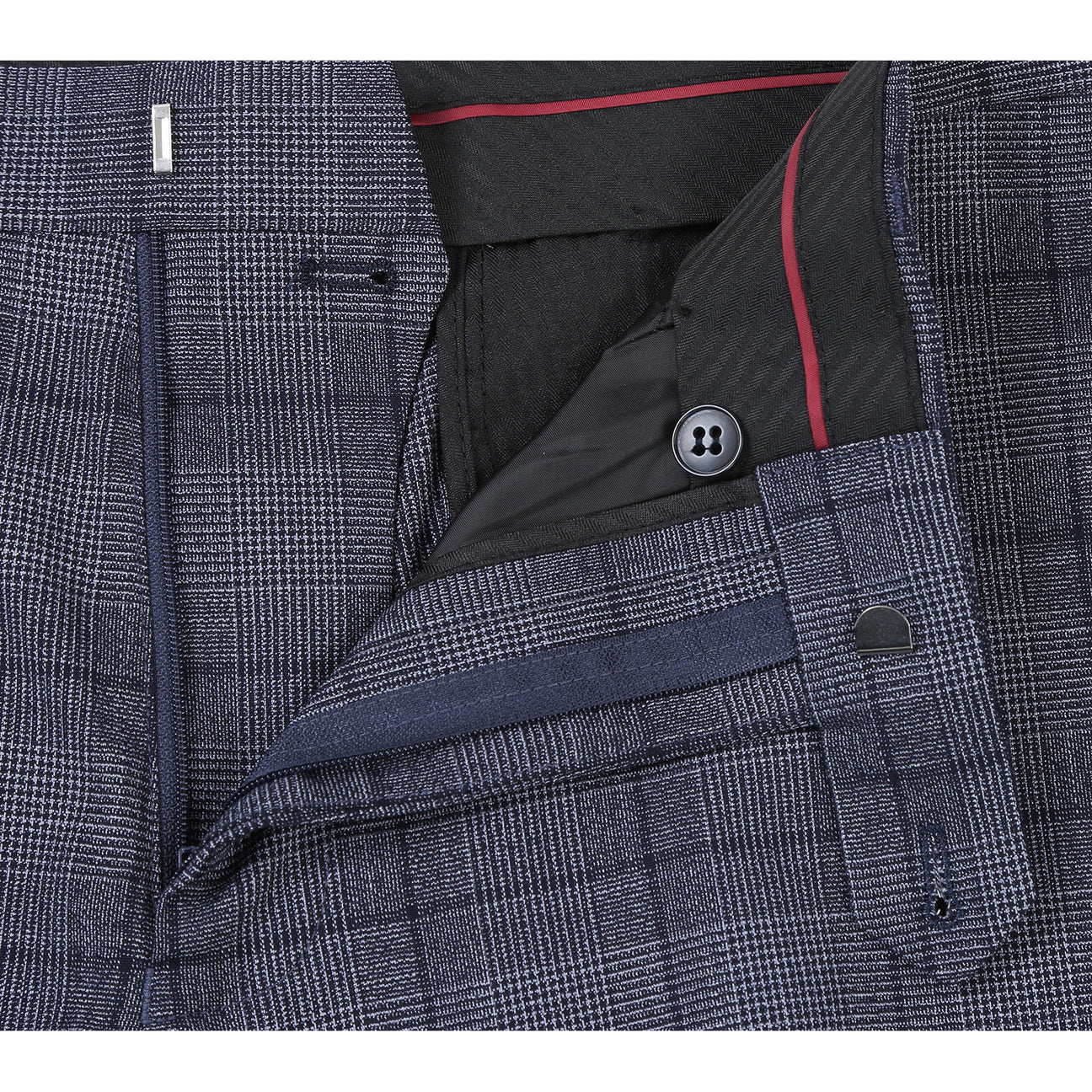 Alessandro Vitello by Renoir Classic Fit Checked Suit - Gray 293 Size 30 | Premium Men's Business Attire for Office, Weddings & Formal Events