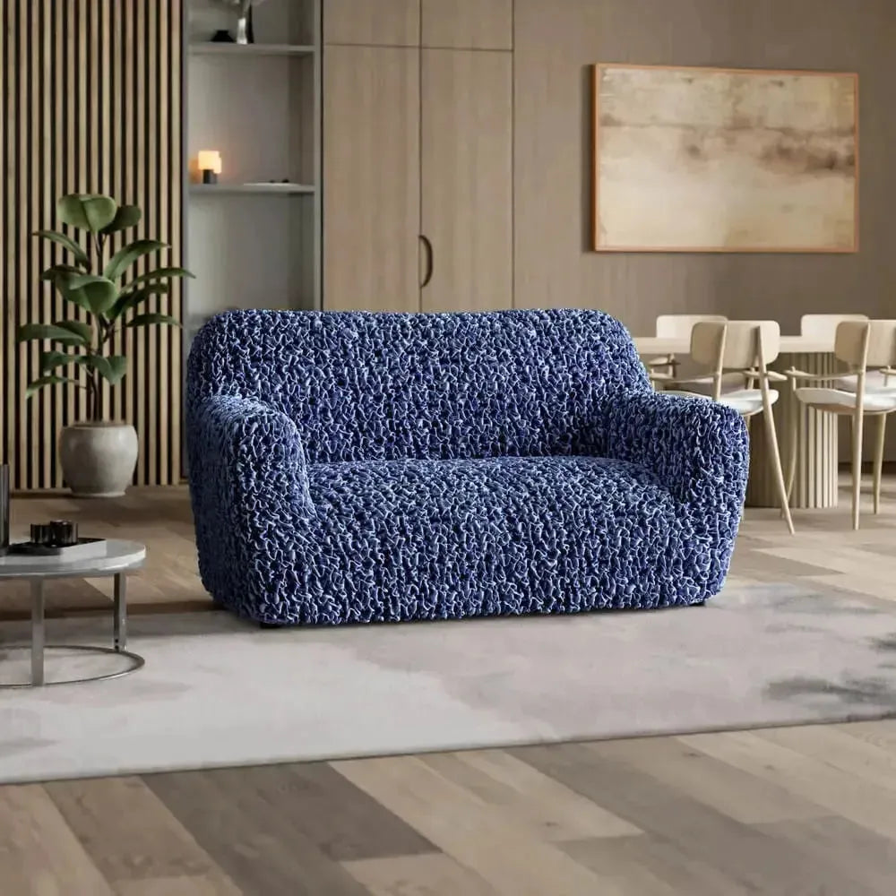 2 Seater Loveseat Slipcover - Fuco Velvet Collection | Soft Stretch Sofa Cover for Living Room, Bedroom & Office