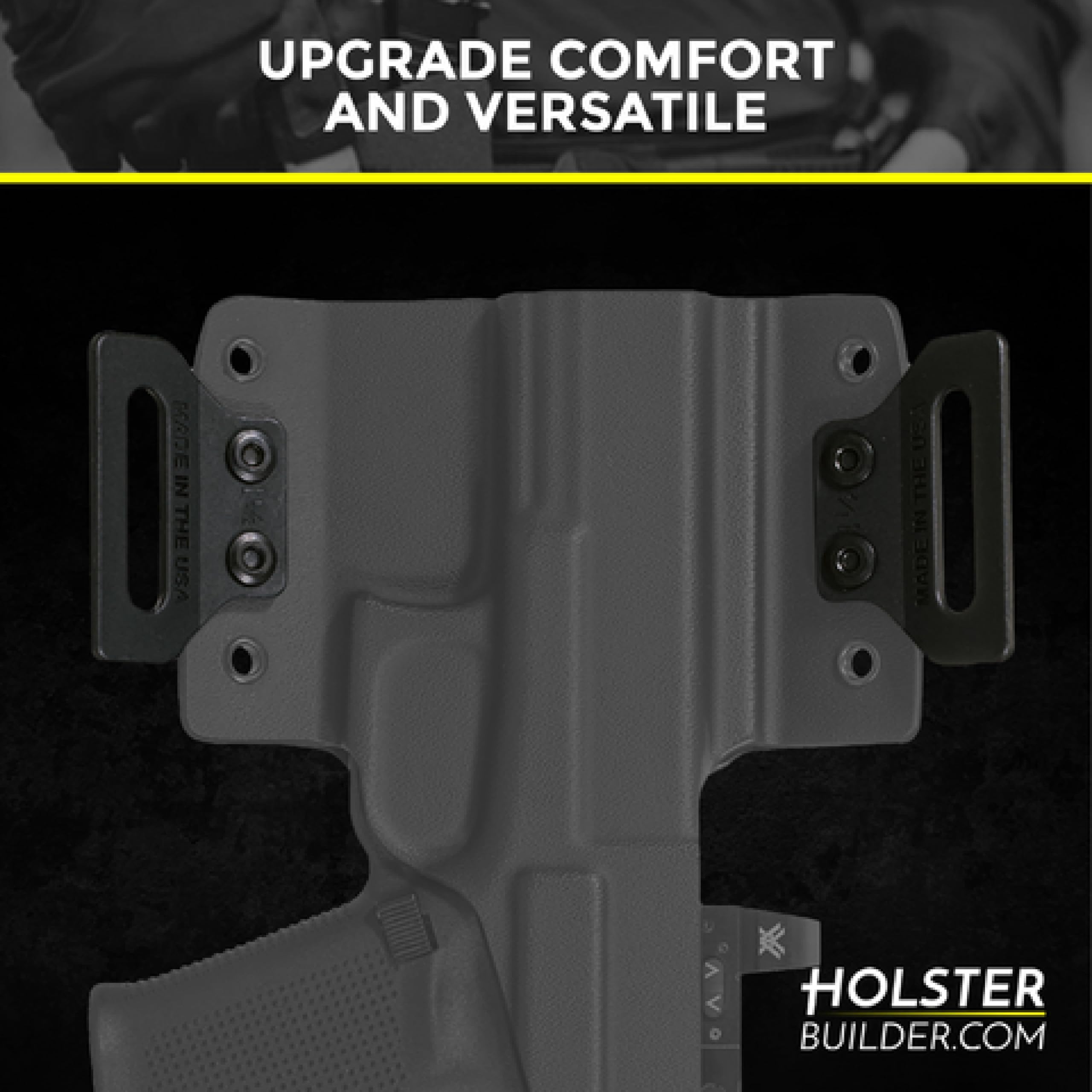 Kydex Pancake Wings for OWB Holsters - Pre-Drilled Belt Attachment with Mounting Hardware - Durable High-Grade Material - Perfect for Concealed Carry & Tactical Use