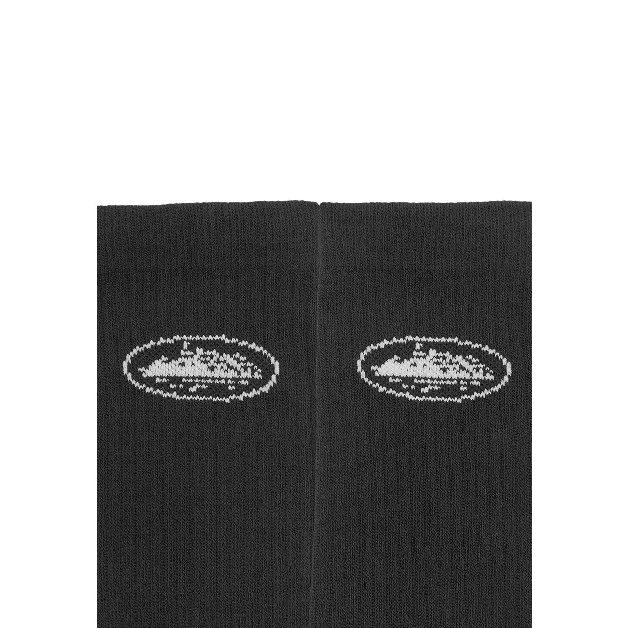 Corteiz Alcatraz Socks 2-Pack - Black Unisex Crew Socks for Men & Women - Comfortable Athletic Socks for Running, Gym, and Casual Wear (2023)
