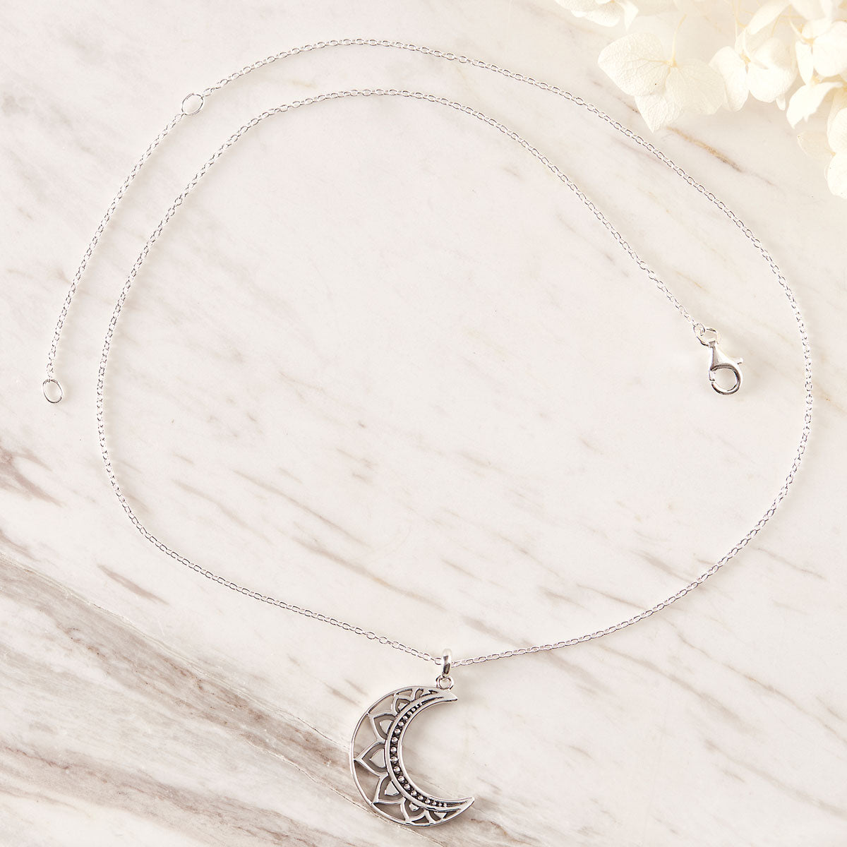 Mandala Moon Necklace - Handmade Boho Moon Pendant Jewelry for Women - Perfect for Yoga, Meditation & Spiritual Gifts