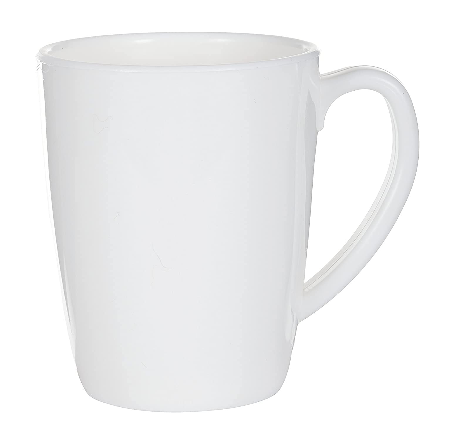 Vibrant Unbreakable 300ml BPA-Free Plastic Coffee Mugs Set of 2 - Microwave Safe Tea & Coffee Cups for Home, Office & Outdoor Use | Dishwasher Safe White Drinking Glasses