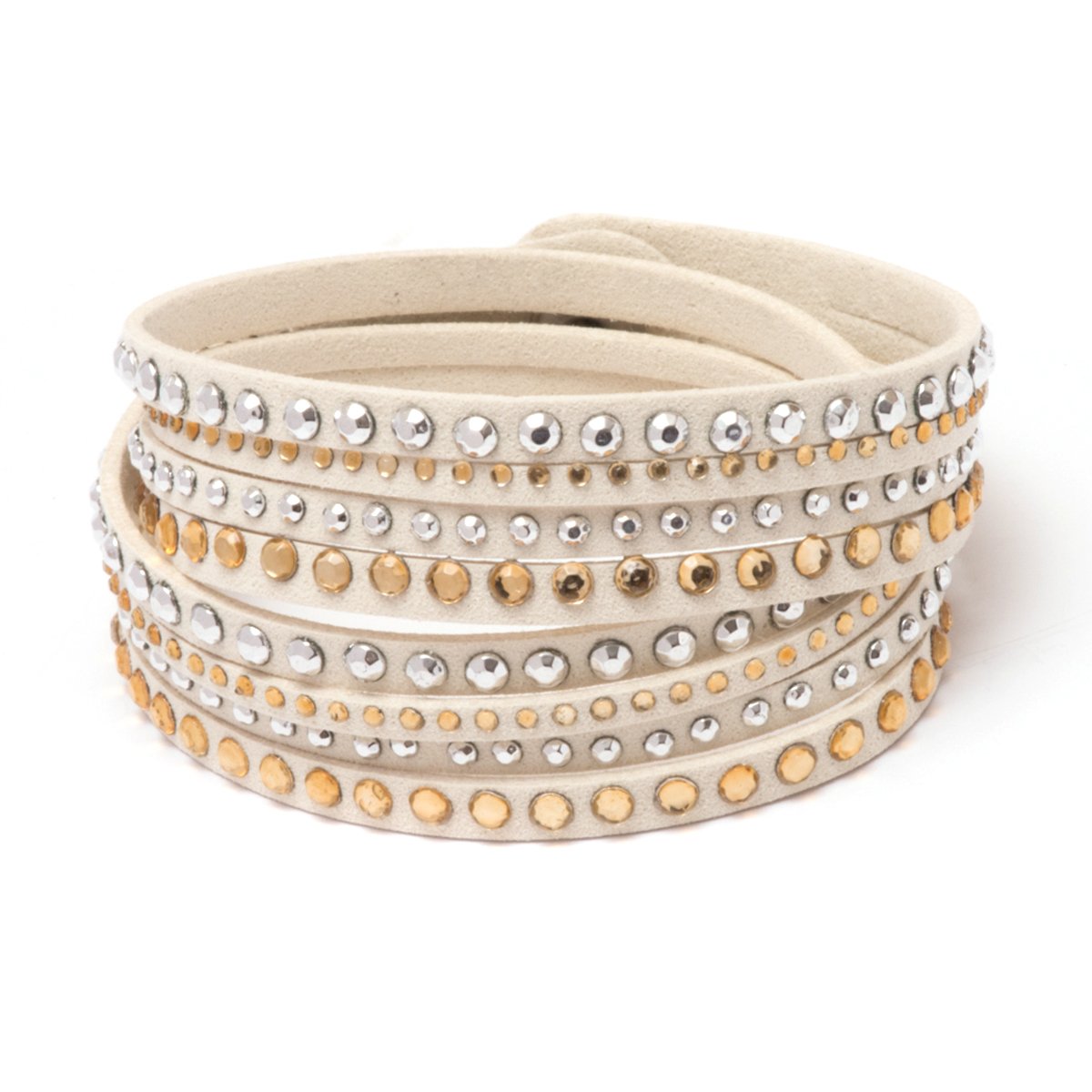 Barzel Leather Crystal Wrap Bracelet - Elegant & Stylish for Parties & Gifts