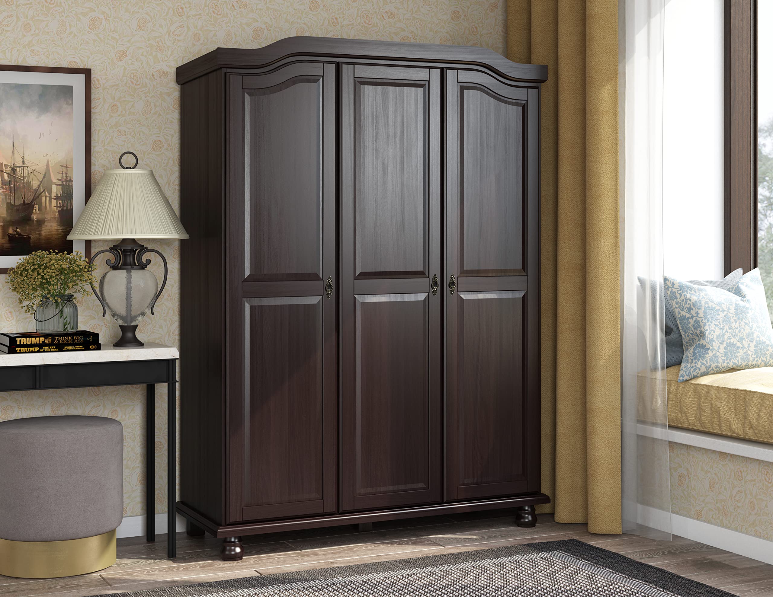 Palace Imports 100% Solid Wood Set of 4 Small Shelves for Wardrobe, Armoire & Closet Organization - Java Espresso Finish | Perfect for Bedroom Storage, Closet Organizers & Home Decor