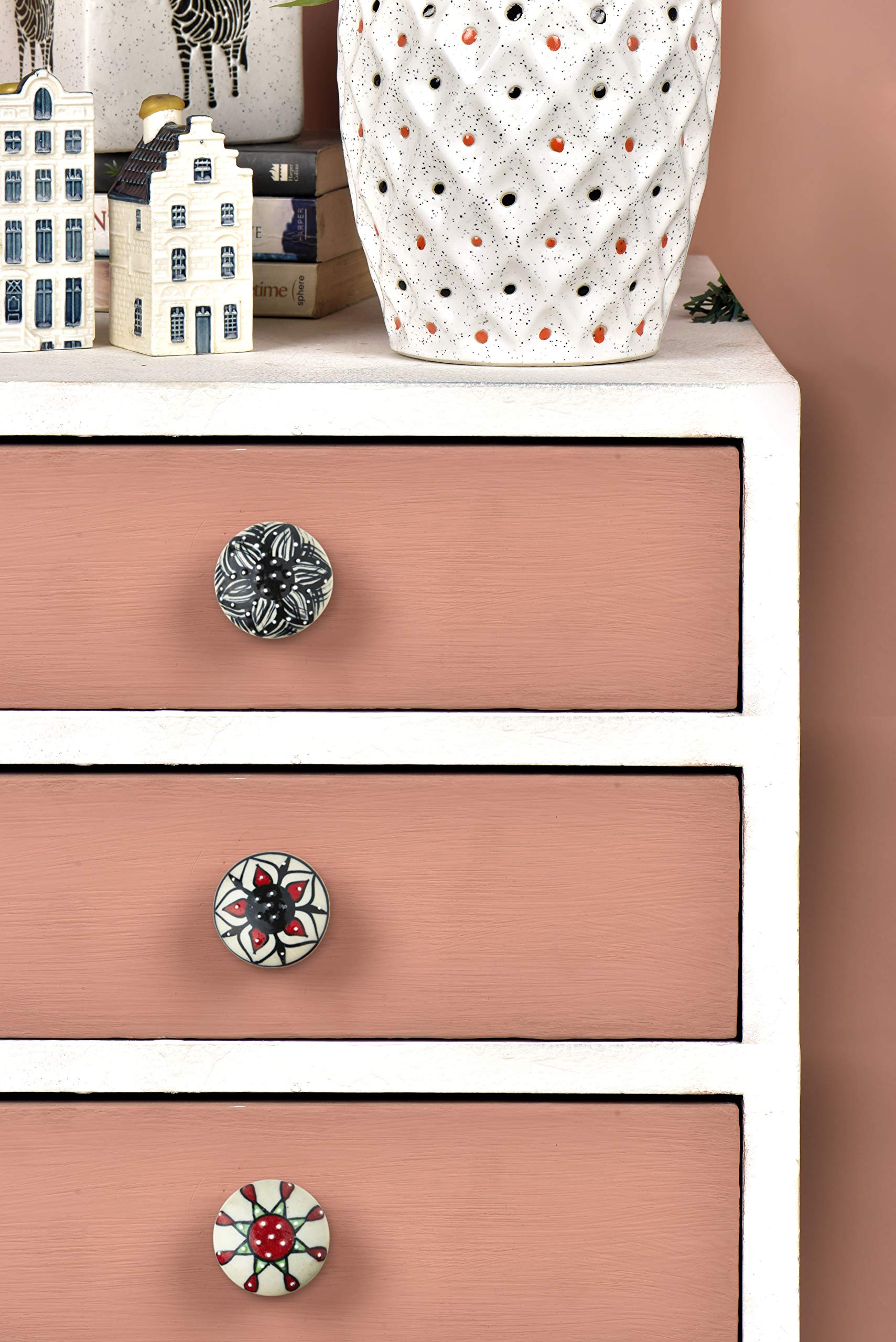 12-Pack Colorful Handmade Ceramic Cabinet Knobs - Multi-Design Drawer Pulls for Kitchen, Bathroom & Office (Includes Wrench, Screw Caps & Extra Bolts) | Perfect for Cabinets, Dressers, Vanities & DIY Furniture Upgrades