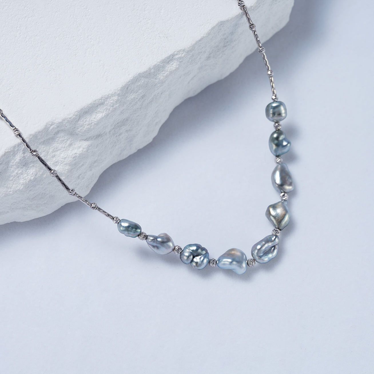 18K Solid Gold Tahitian Keshi Pearl Necklace - Luxury Handmade Jewelry for Women - Perfect for Weddings, Anniversaries & Special Occasions