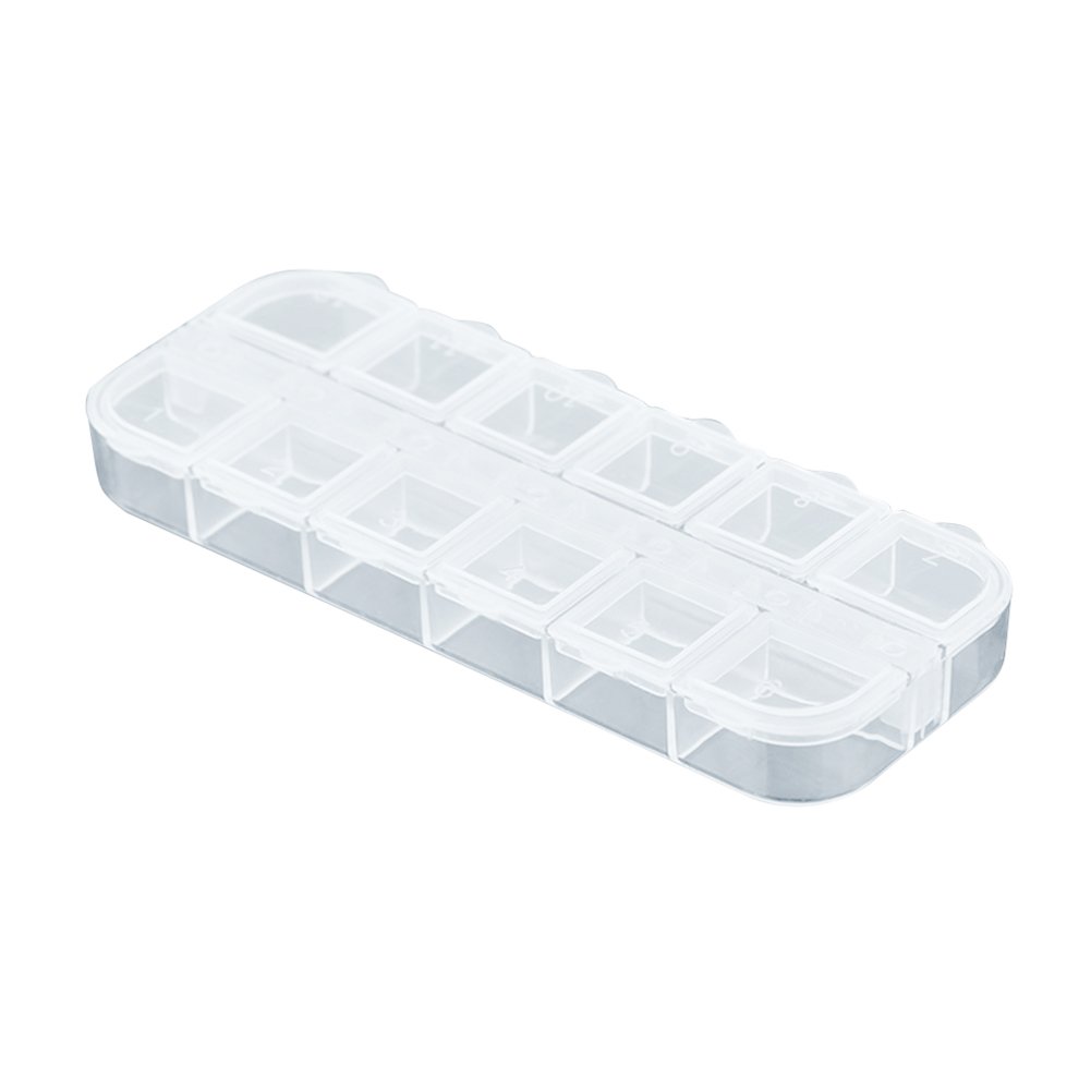 12-Slot Clear Diamond Painting Storage Box - Organize Embroidery & Cross Stitch Tools | Perfect for Crafting, Beading & DIY Projects