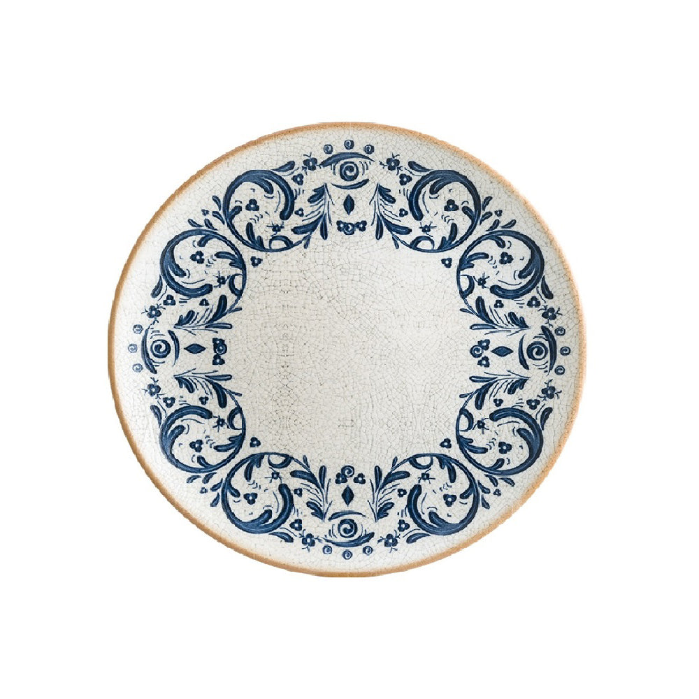 Bonna Viento 9-Inch Round Porcelain Dinner Plates - Set of 6, Elegant White Ceramic Plates for Fine Dining, Restaurants, and Home Entertaining