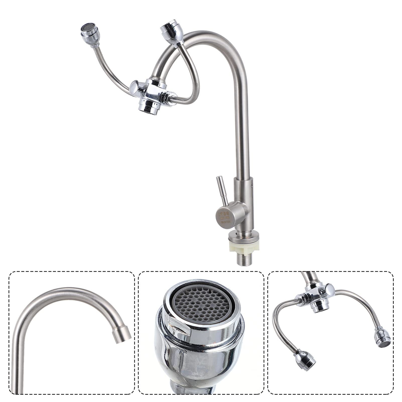 Emergency Eye Wash Station - Sink Mounted Eye Flush Faucet for Workplace Safety