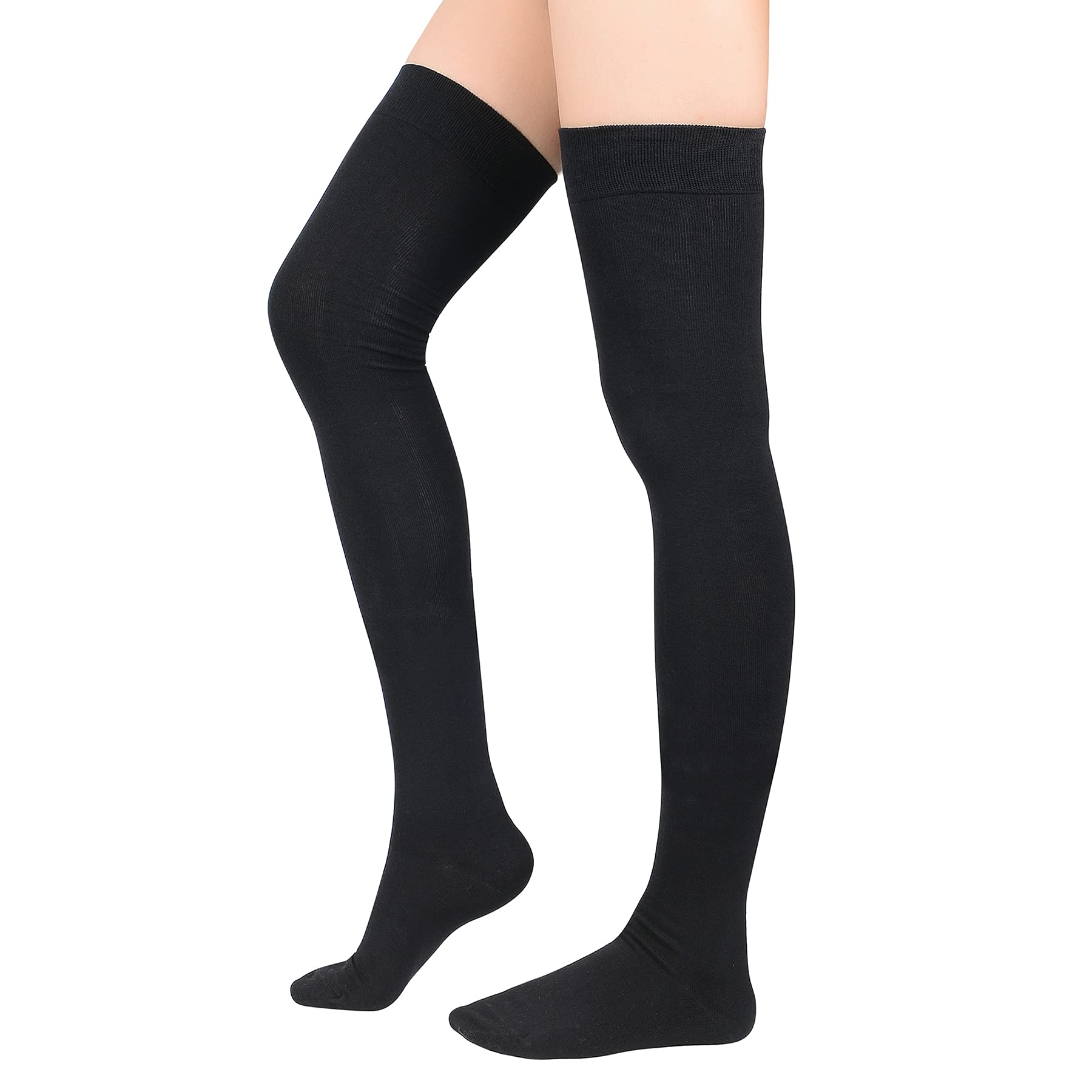 Zando Women's Cotton Thigh High Socks - Over Knee Stockings for Daily Wear & Outfits