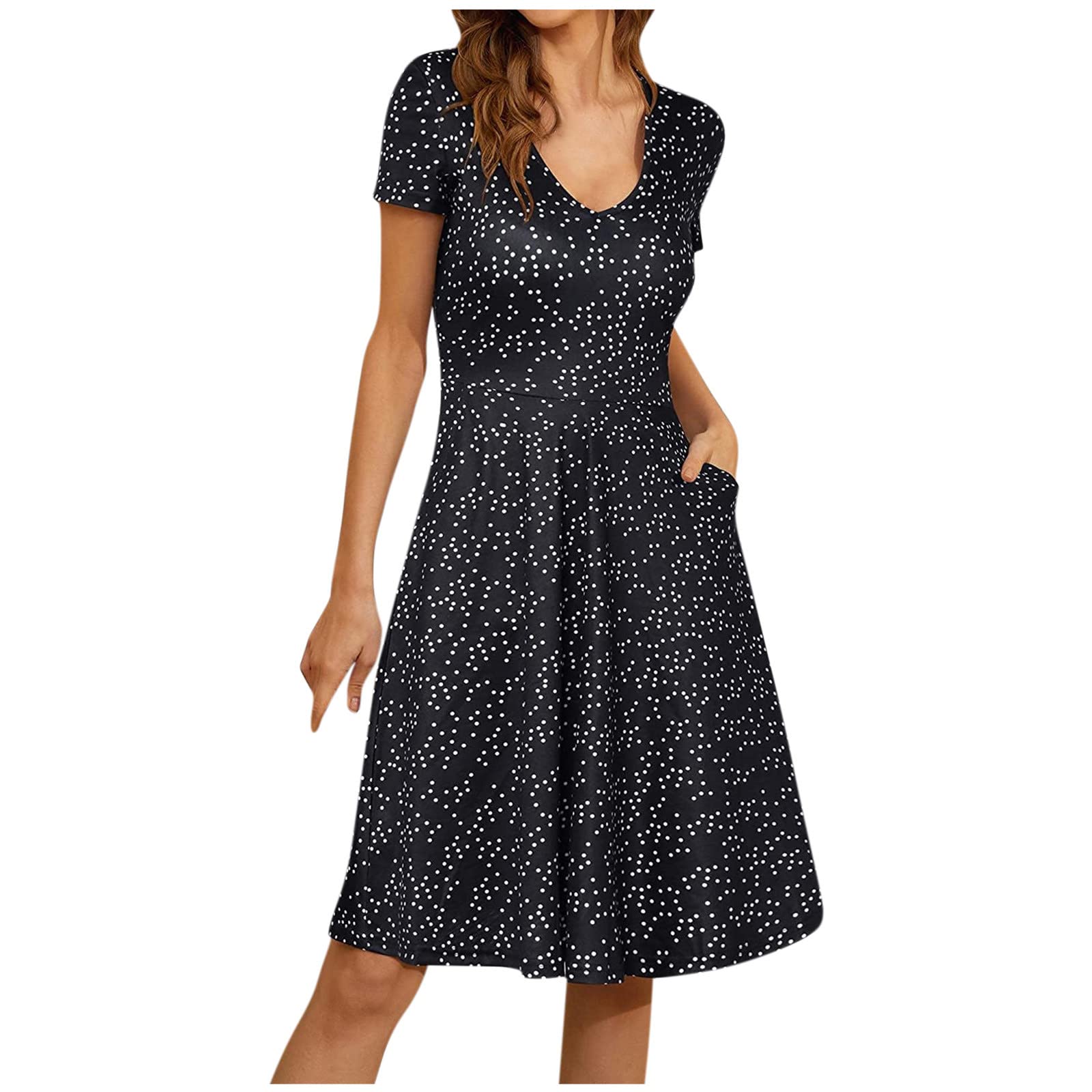 2023 Summer Floral Print V-Neck Short Sleeve Mini Dress for Women - Sexy Flowy Sundress for Beach, Party & Casual Wear | Fashionable Ladies Dress