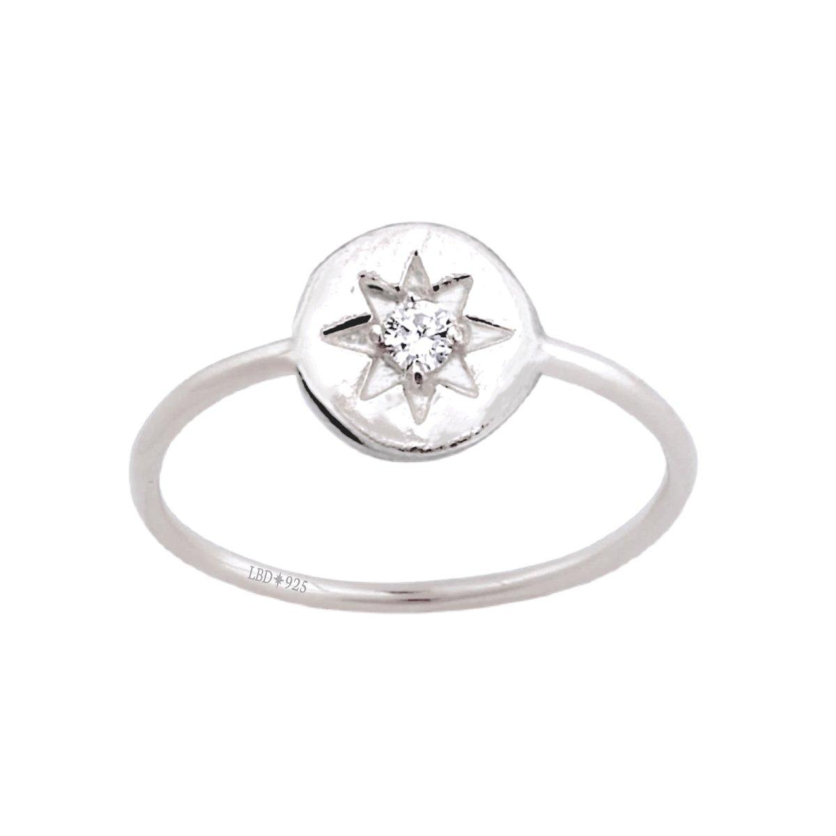 Laihas Prestige Mini Shoot for the Stars Sterling Silver Signet Ring with Genuine Topaz | Elegant Jewelry for Women, Perfect for Gifts, Parties & Special Occasions