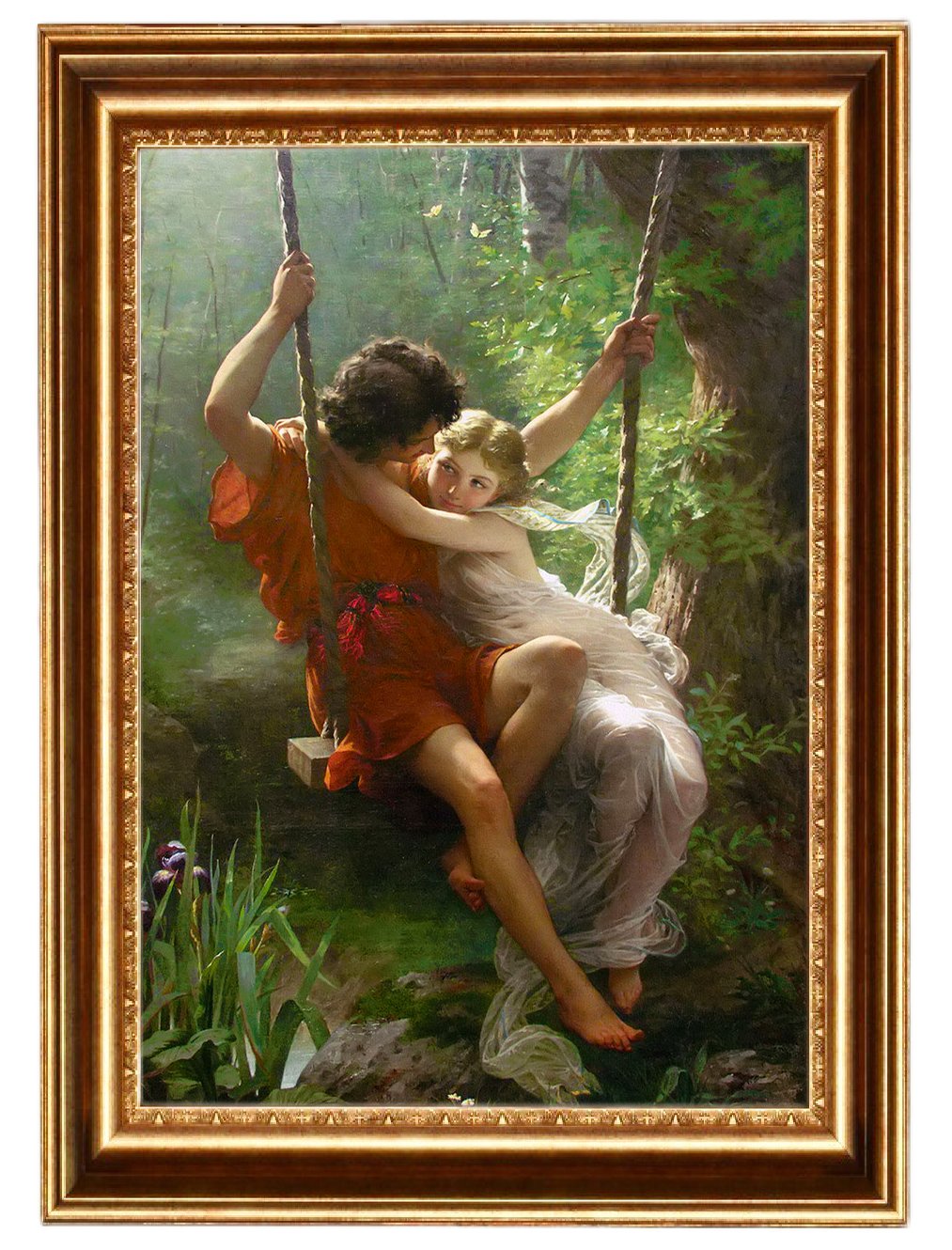 ELITEART Springtime by Pierre Auguste Cot - High Quality Oil Painting Reproduction Giclee Wall Art, Framed Canvas Print 41x29 Inches - Perfect for Living Room, Bedroom & Office Decor
