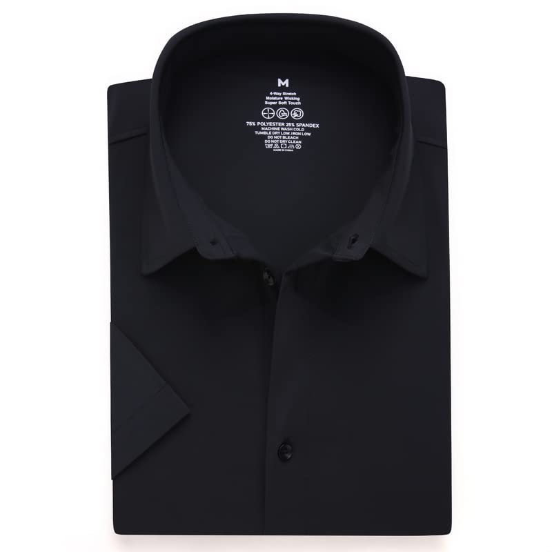 Damipow Men's Wrinkle-Free Non-Iron Dress Shirts | Short Sleeve Button Up Shirt for Business Casual | Perfect for Office, Travel & Formal Events
