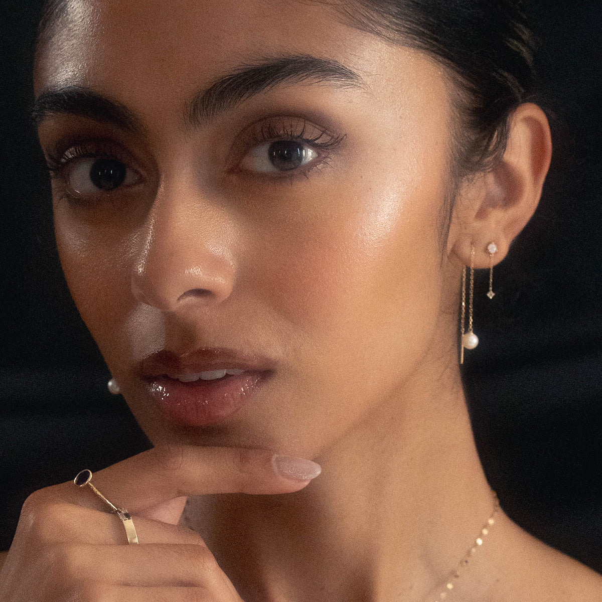 Solid Gold Delicate Opal Drop Stud Earrings for Women - Dainty Everyday Jewelry, Gift for Her, Wedding & Party Accessories