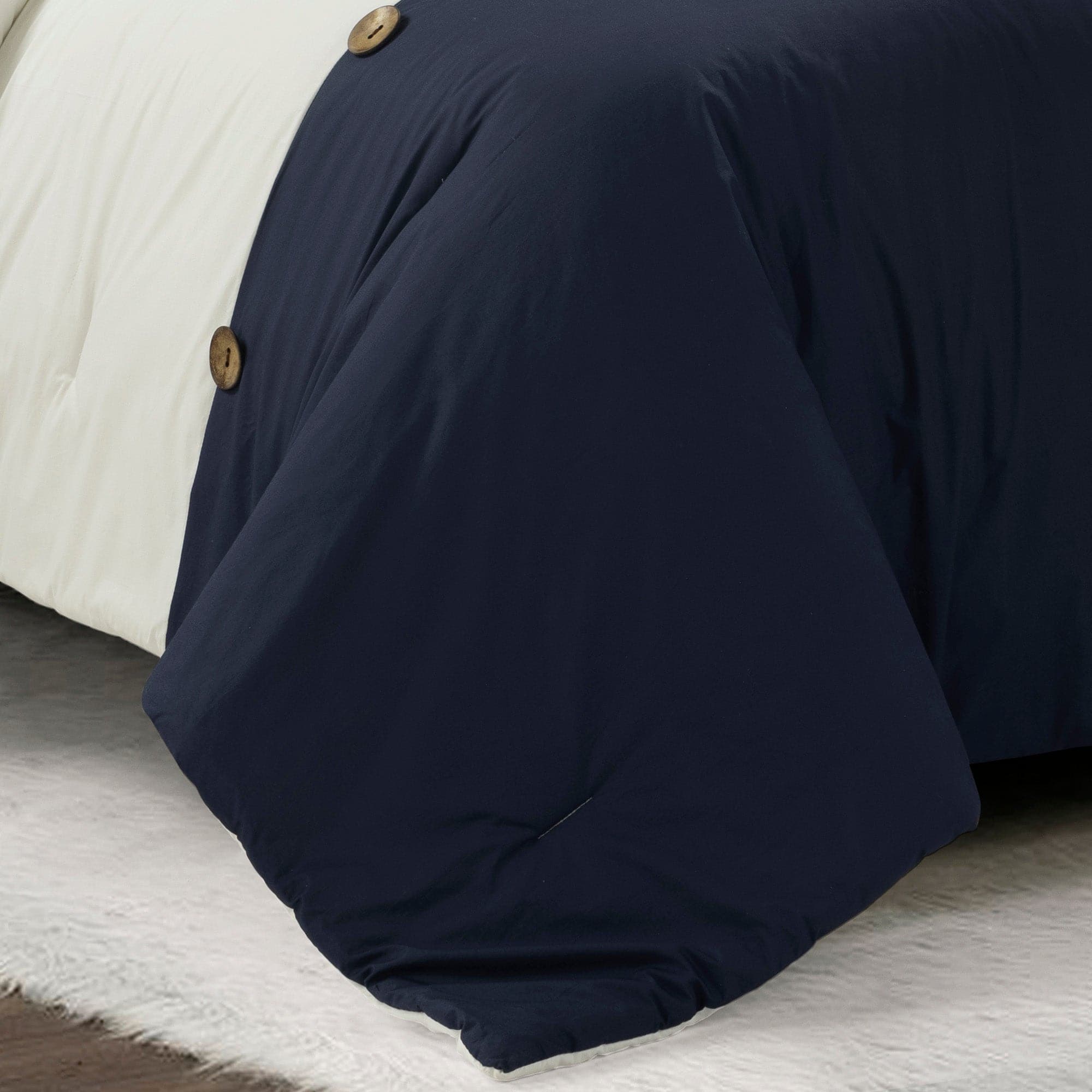 Premium 5-Piece Linen Button Comforter Set - Breathable & Soft Bedding for All Seasons | Perfect for Master Bedroom, Guest Room & Dorm Decor