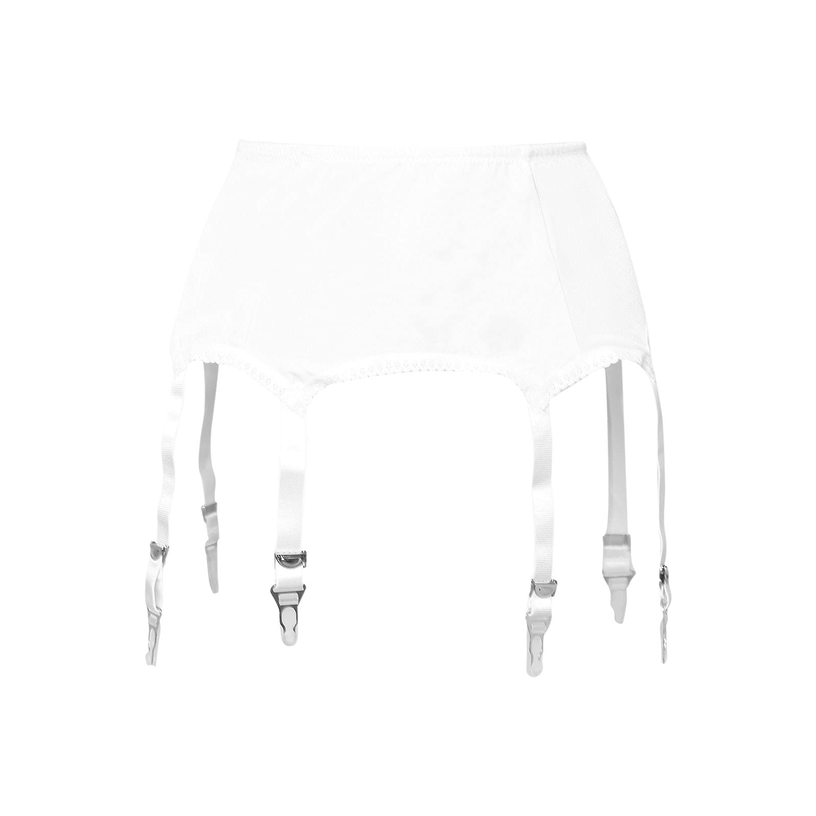 Sexy Lace Garter Belt for Women with 6 Adjustable Straps & Metal Clips - Perfect for Thigh High Stockings, Bridal Lingerie, Boudoir Photography and Special Occasions