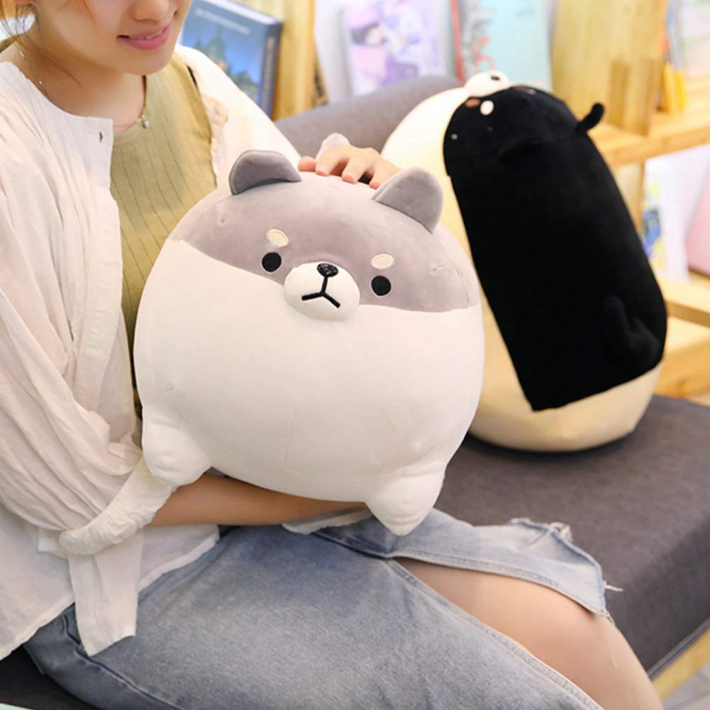 Shiba Inu Plush Pillow - Cute Corgi Stuffed Animal Toy, Soft Dog Doll Gift for Valentine's Day, Christmas, Birthday (Gray, 15.7 Inches) - Perfect for Home Decor, Kids Room, Cuddling & Gift Giving