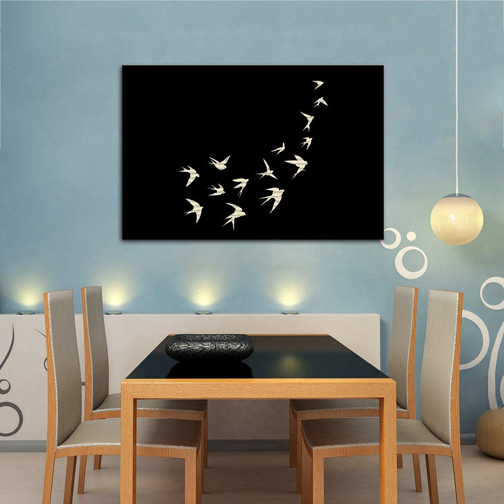 Black and White Canvas Wall Art - 32x48 Inch Framed Modern Abstract Painting for Bedroom, Living Room & Office Decor | Premium Home Wall Decorations | Perfect for Contemporary Spaces & Gift Giving