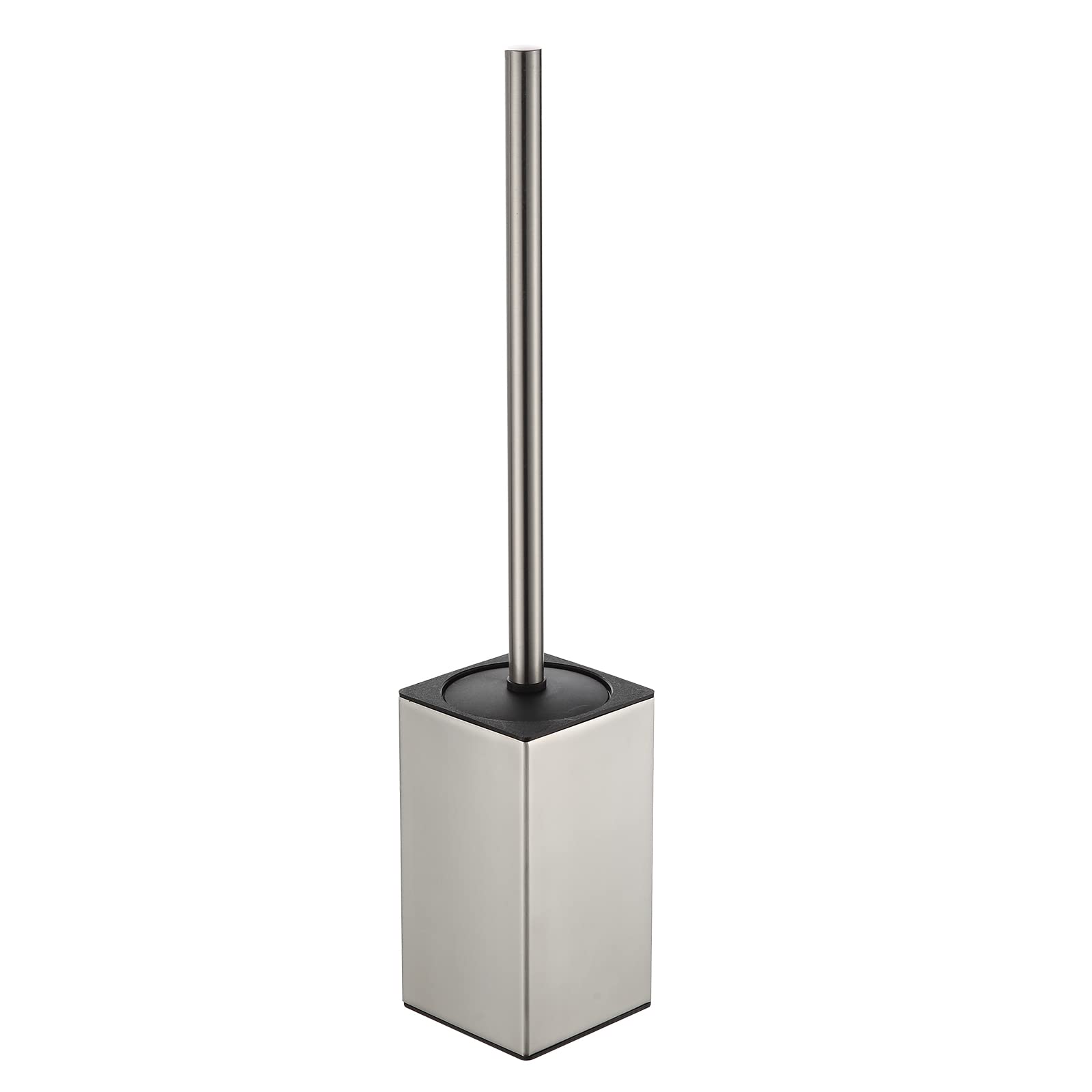 Stainless Steel 304 Toilet Brush Holder - Brushed Nickel Square Toilet Bowl Brush for Bathroom Storage & Organization | Modern Bathroom Cleaning Tool for Home & Office Use