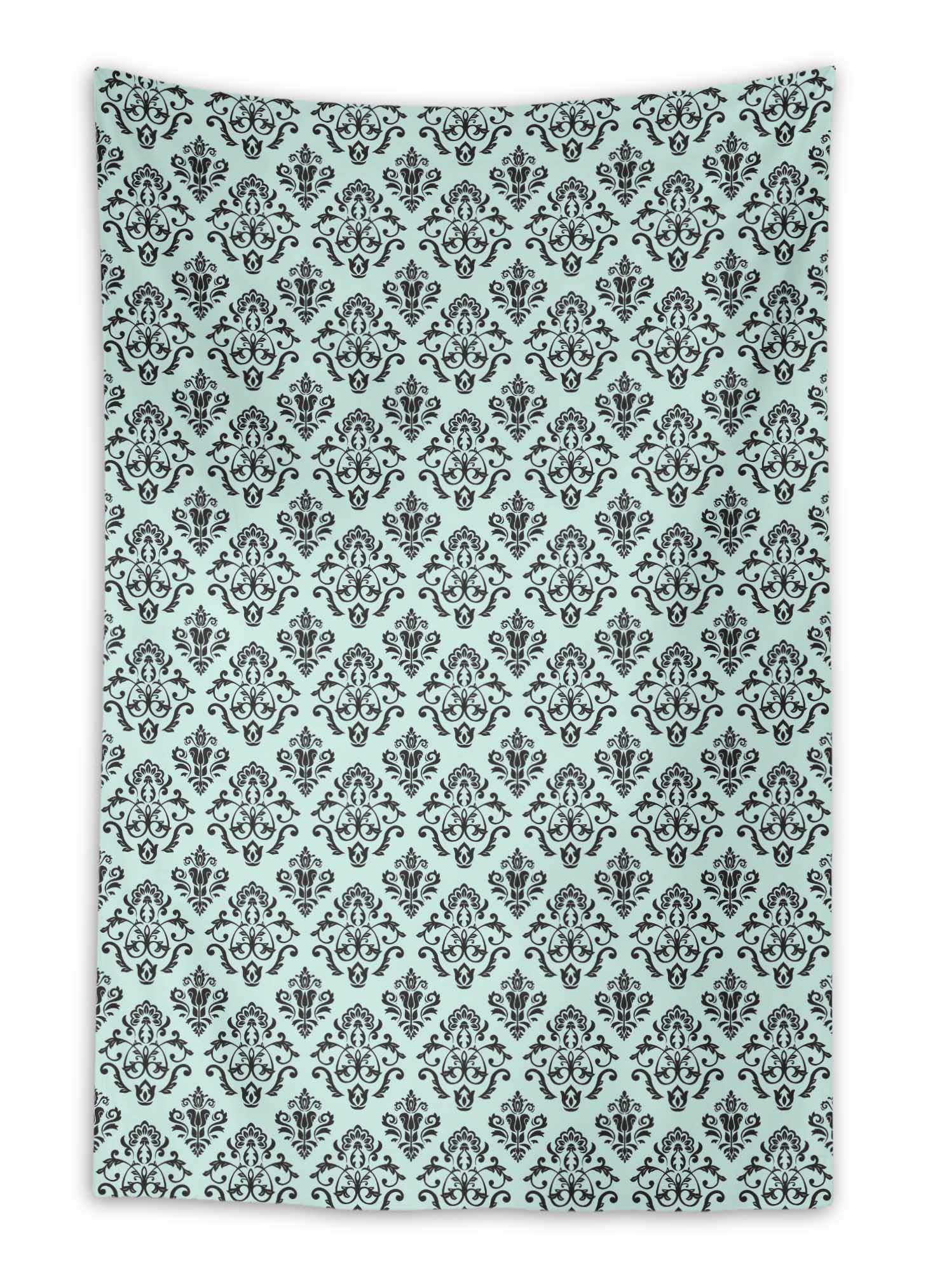 Green Damask Tapestry Wall Hanging - 58 x 80 Inches Floral Home Decor for Kids Room, Nursery, Bedroom & Dorm | Boho Chic Wall Art for Living Room Decor