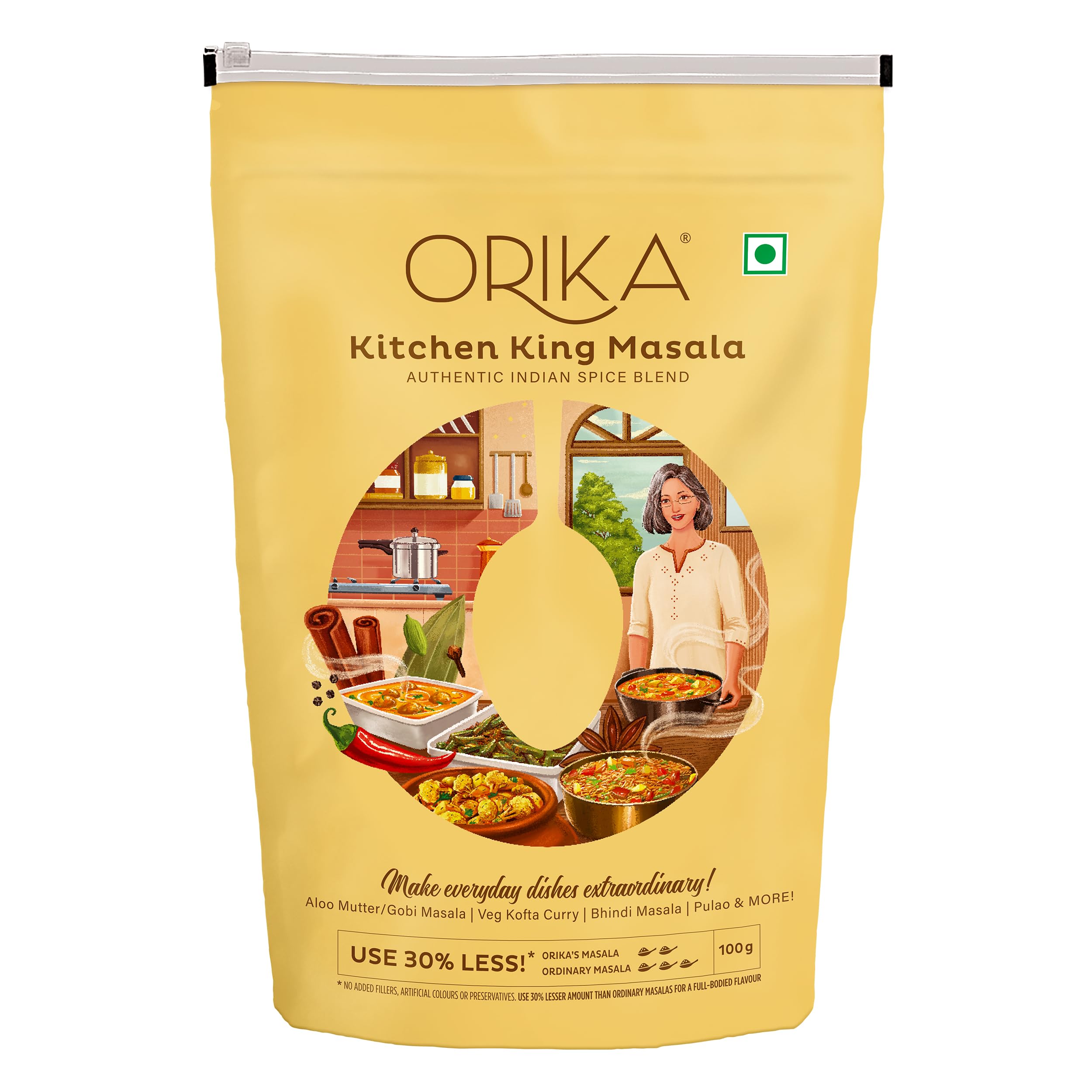 Orika Kitchen King Powder (100g) - Premium Indian Spice Blend for Flavorful Cooking | Perfect for Curries, Soups, and Stir-Fries