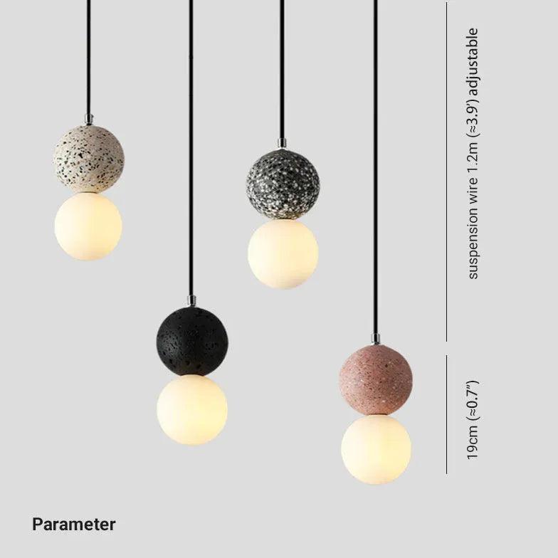 Modern Terrazzo Spherical LED Pendant Light - Stylish Ceiling Fixture for Dining Room, Kitchen Island, Living Room & Bedroom Lighting
