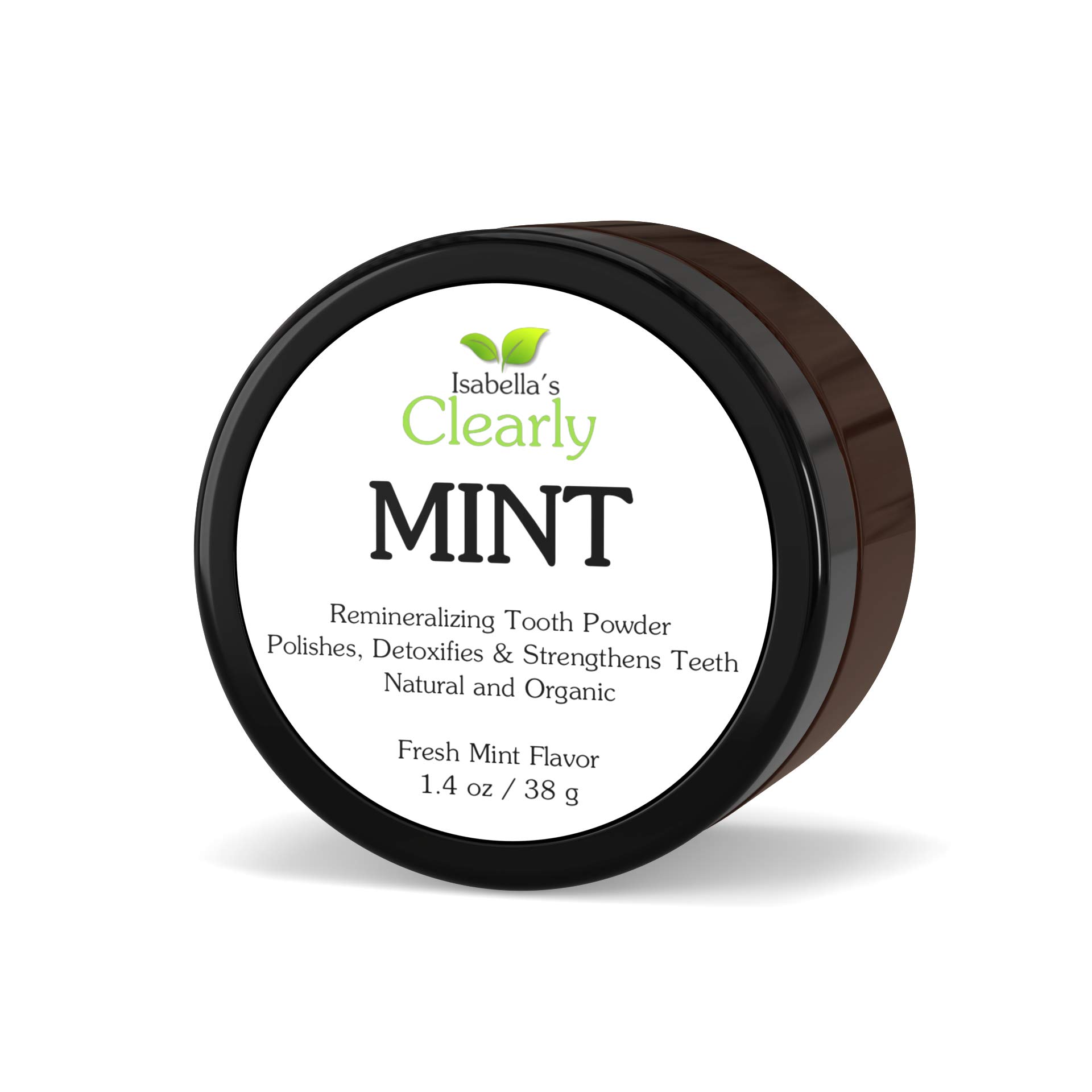 Isabella’s Clearly Mint Remineralizing Tooth Powder - Fluoride-Free Natural Toothpaste for Adults & Kids | Anti Cavity, Teeth Whitening & Strengthening | Safe for Sensitive Teeth | Fresh Mint Flavor | Ideal for Daily Oral Care & Travel Use