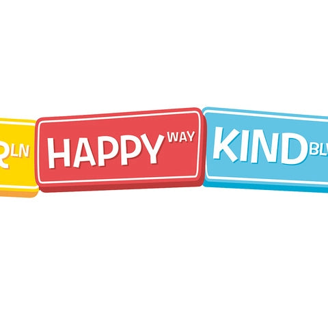 Teachable Town Happy Street Signs Deco Trim® Extra Wide - Fun Educational Decor for Kids' Playrooms & Classrooms