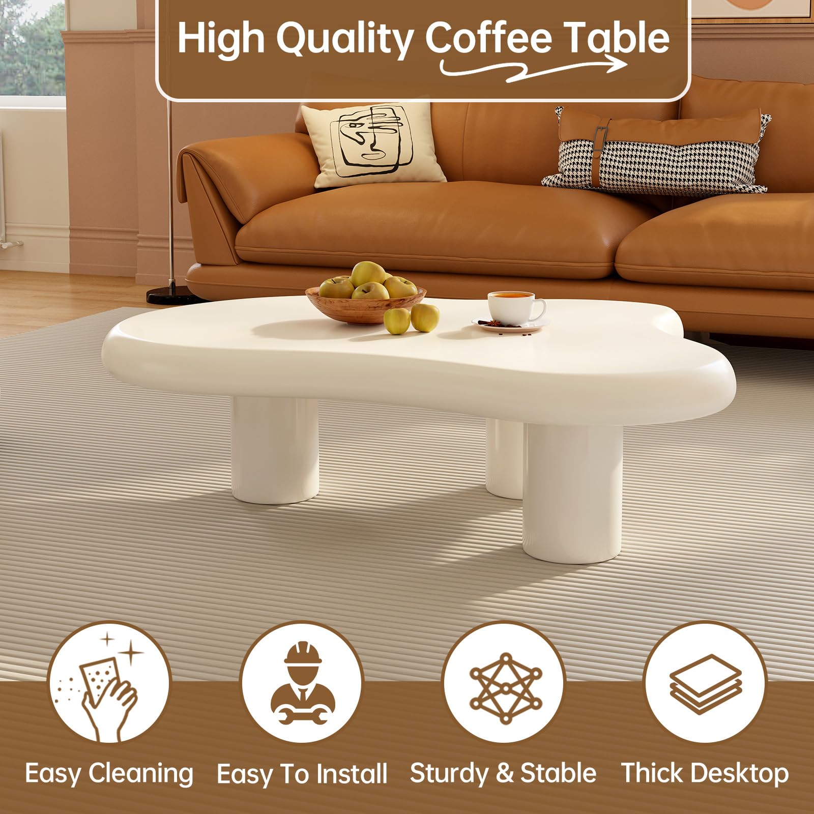 Modern 3-Leg Cloud Coffee Table - 41.02