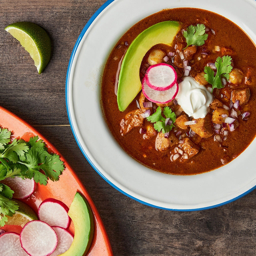 Authentic Mexican Pozole Rojo (Red Pozole) - Traditional Hominy Stew with Pork & Red Chile - Perfect for Family Dinners, Mexican Fiestas & Holiday Celebrations