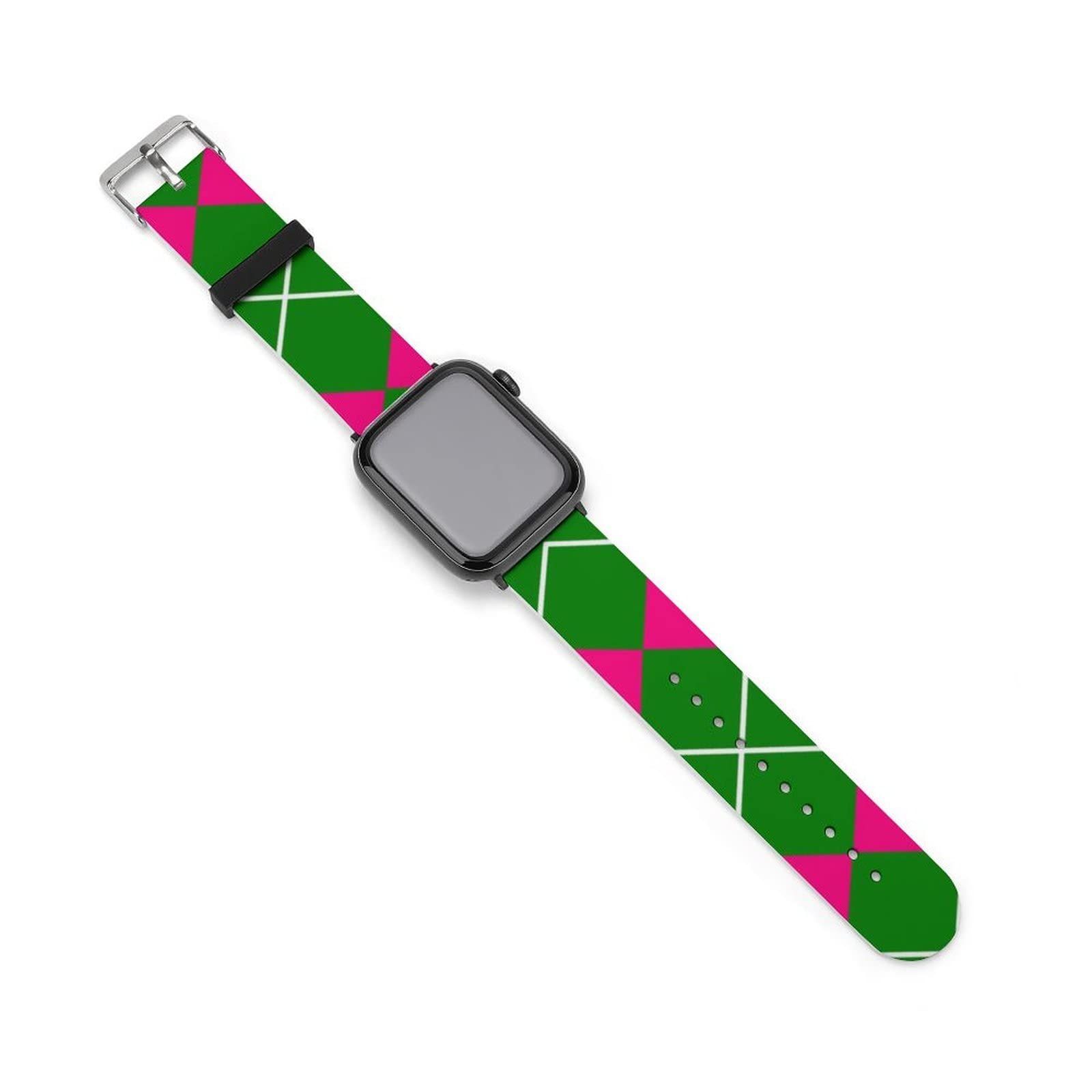 Silicone Smart Watch Band for Apple Watch Series 38mm/40mm 42mm/44mm - Adjustable Wrist Strap Replacement for Women & Men, Rainbow Christmas Pattern - Perfect for Workouts, Running & Daily Wear
