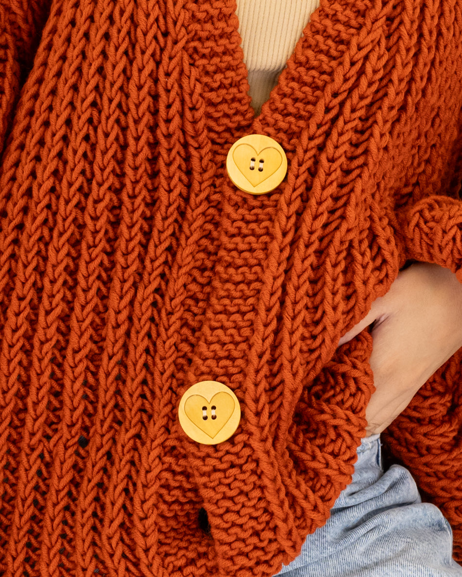 Premium Merino Wool Balloon Cardigan for Women - Soft & Cozy Oversized Knit Sweater - Perfect for Fall, Winter & Casual Outfits