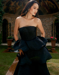 Krista Strapless Tiered Gown - Elegant Formal Dress for Prom, Evening Gala & Special Occasions | Plus Size Options Available