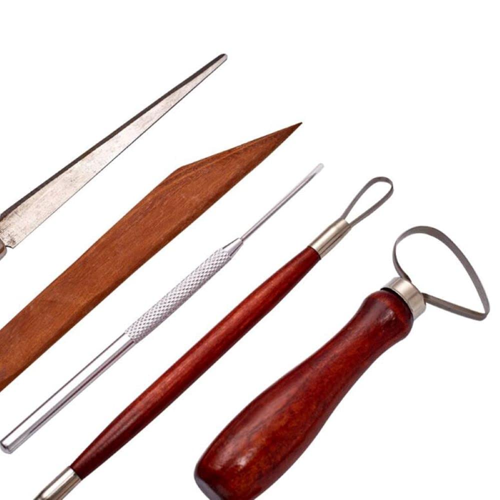 Feqsky 9-Piece Red Clay Sculpting Kit - Professional Polymer Clay Tools for Smoothing, Carving & Shaping - Ceramic & Pottery Modeling Tools for Artists & DIY Crafters - Perfect for Sculpting, Pottery Making & Art Projects
