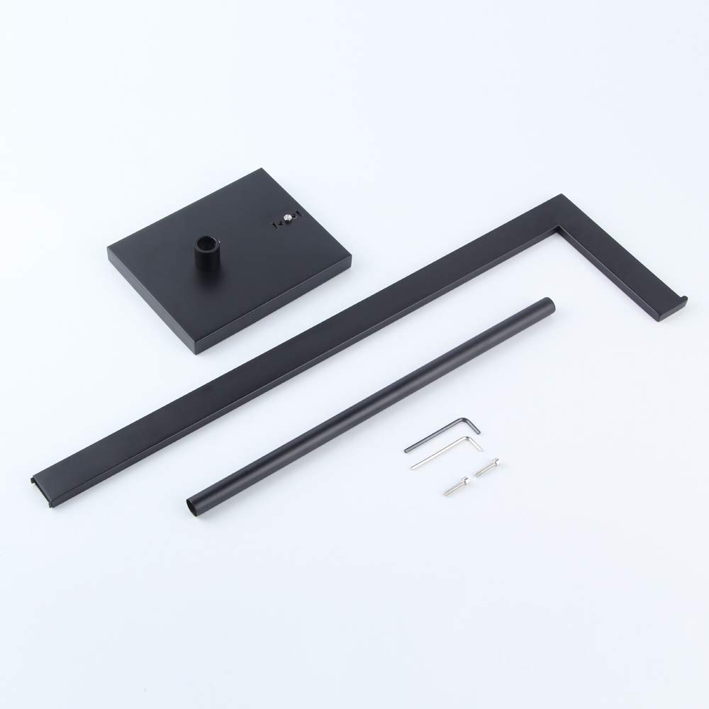 Premium GERZWY SUS 304 Stainless Steel Free Standing Toilet Paper Holder - Matte Black Bathroom Tissue Stand with Reserve Storage | Durable Lavatory Pedestal for Home, Office & Guest Bathroom Decor