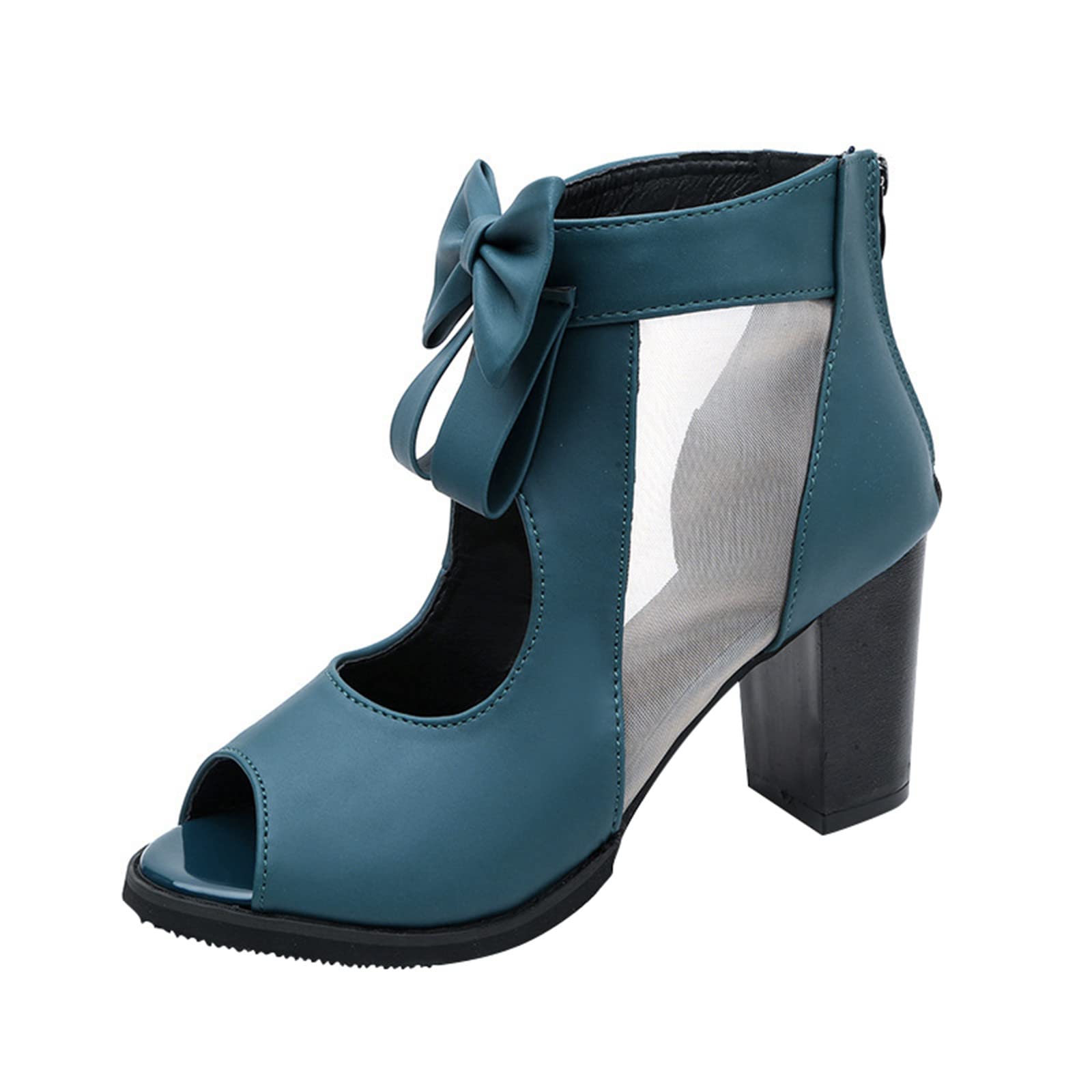 Women's Fashion Summer Mesh High-Heeled Sandals - Breathable Fish Mouth Slider Sandals for Women | Perfect for Beach, Party & Casual Outings