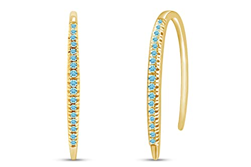 Yellow Gold Over : Simulated Aquamarine