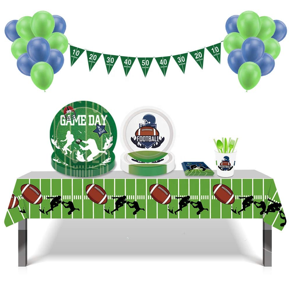 Football Table Cover - Waterproof Football Theme Tablecloth Set for Parties, Sports Day Decorations (3 Pack) - Perfect for Game Day, Tailgating & Sports Themed Events