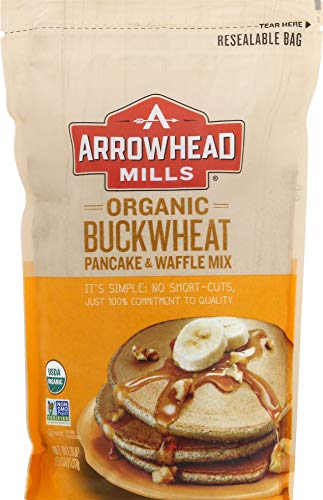 Organic Buckwheat Pancake & Waffle Mix by Arrowhead Mills - 26oz (Pack of 6) | Gluten-Free, Non-GMO Breakfast Mix for Fluffy Pancakes & Crispy Waffles | Perfect for Family Brunch, Camping & Holiday Breakfasts
