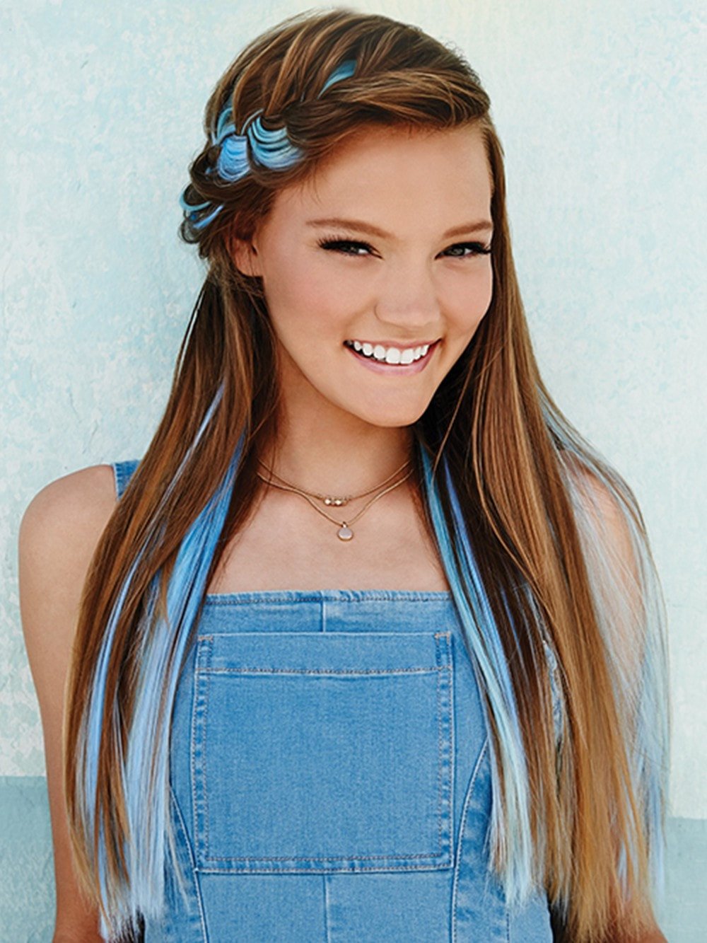 Color Strip HF Synthetic Hair Extension Clip-In (1 Piece) - Vibrant Hair Accessory for Parties, Cosplay & Fashion Styling