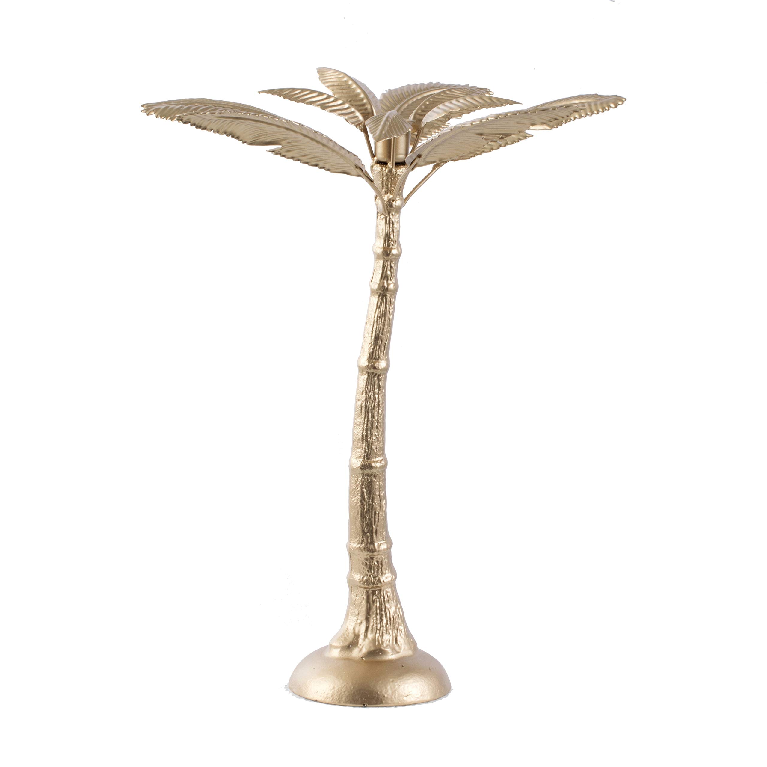 16-Inch Gold Palm Tree Iron Candle Holder - Tropical Beach Party Decor, Wedding Centerpiece, Boho Home Decor for Living Room & Outdoor Patio