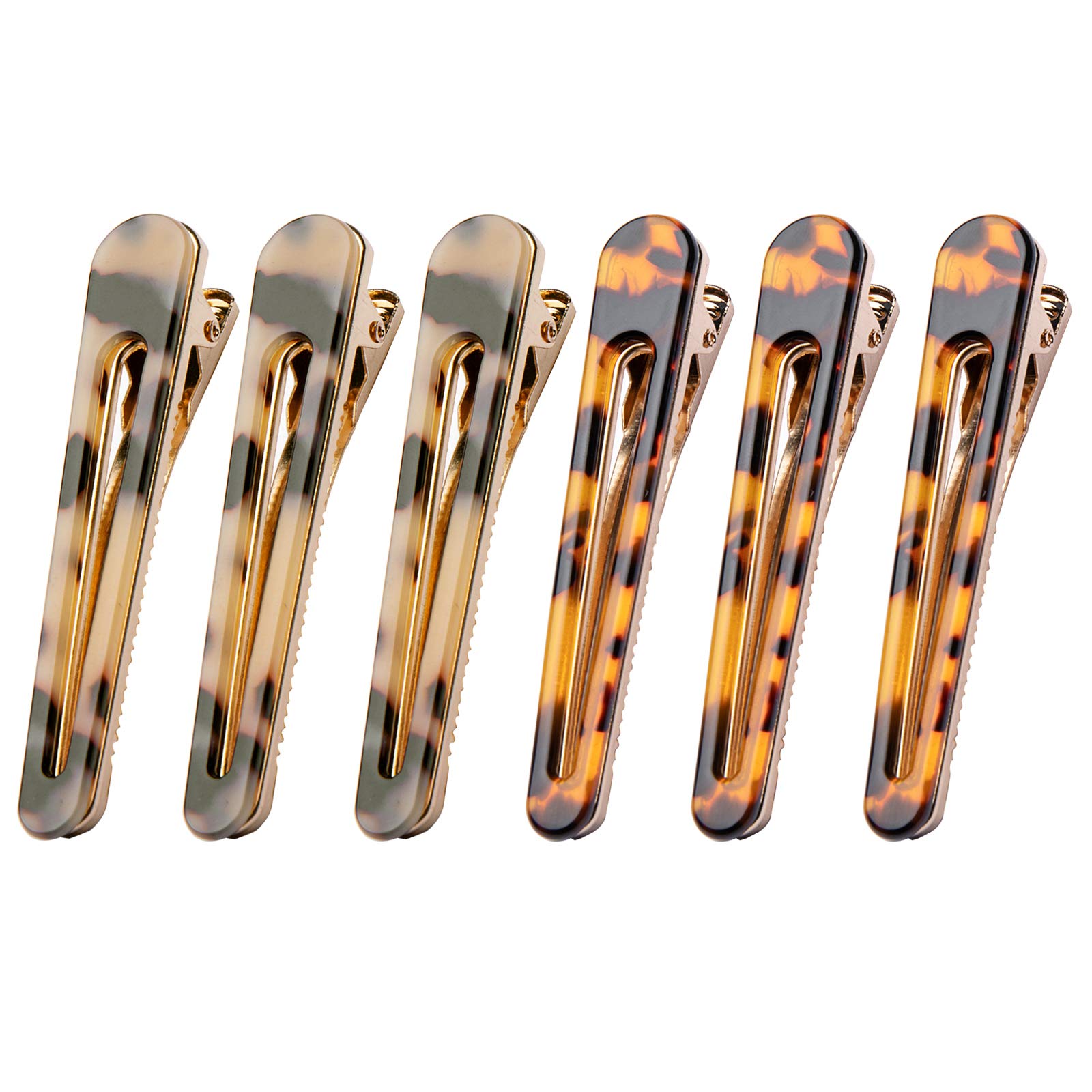 Cobahom 6-Pack 3.26 Inch Duck Bill Hair Clips - Alligator Hair Pins for Women & Girls - Leopard Print & Tortoise Shell Hair Barrettes for Styling, Ponytails & Updos