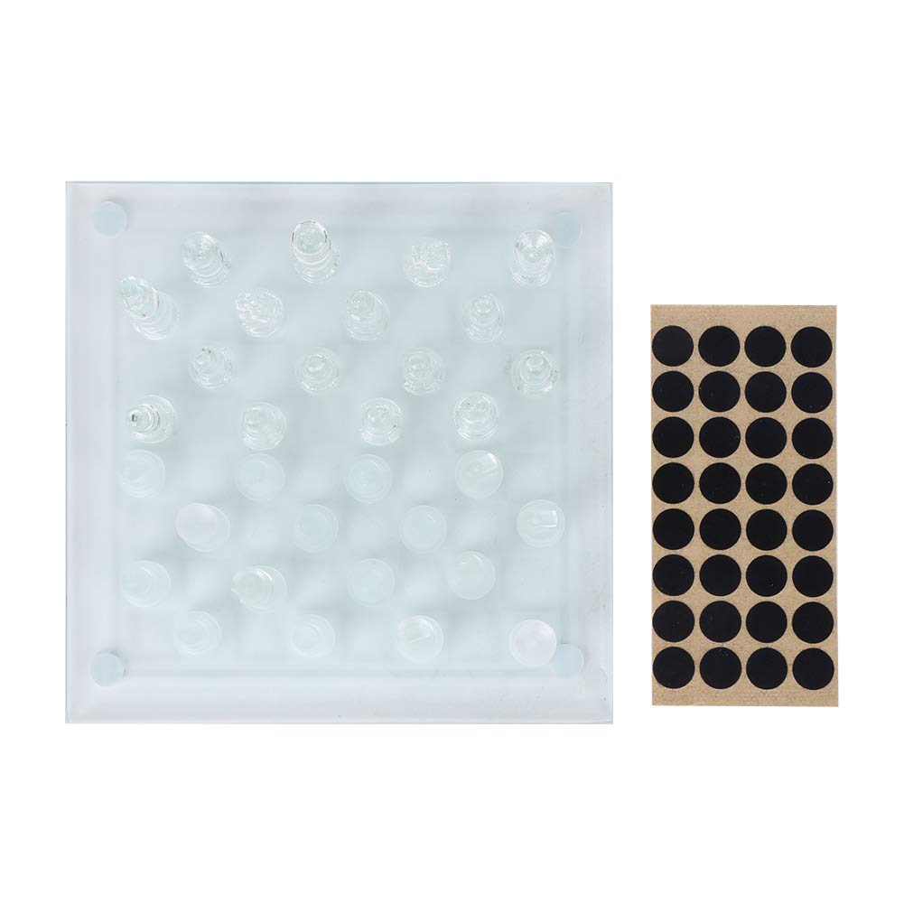 Premium 20x20cm Portable International Chess Set - Dull Polish Glass Checkerboard for Kids, Adults & Students - Perfect for Travel, Home, School & Office Games