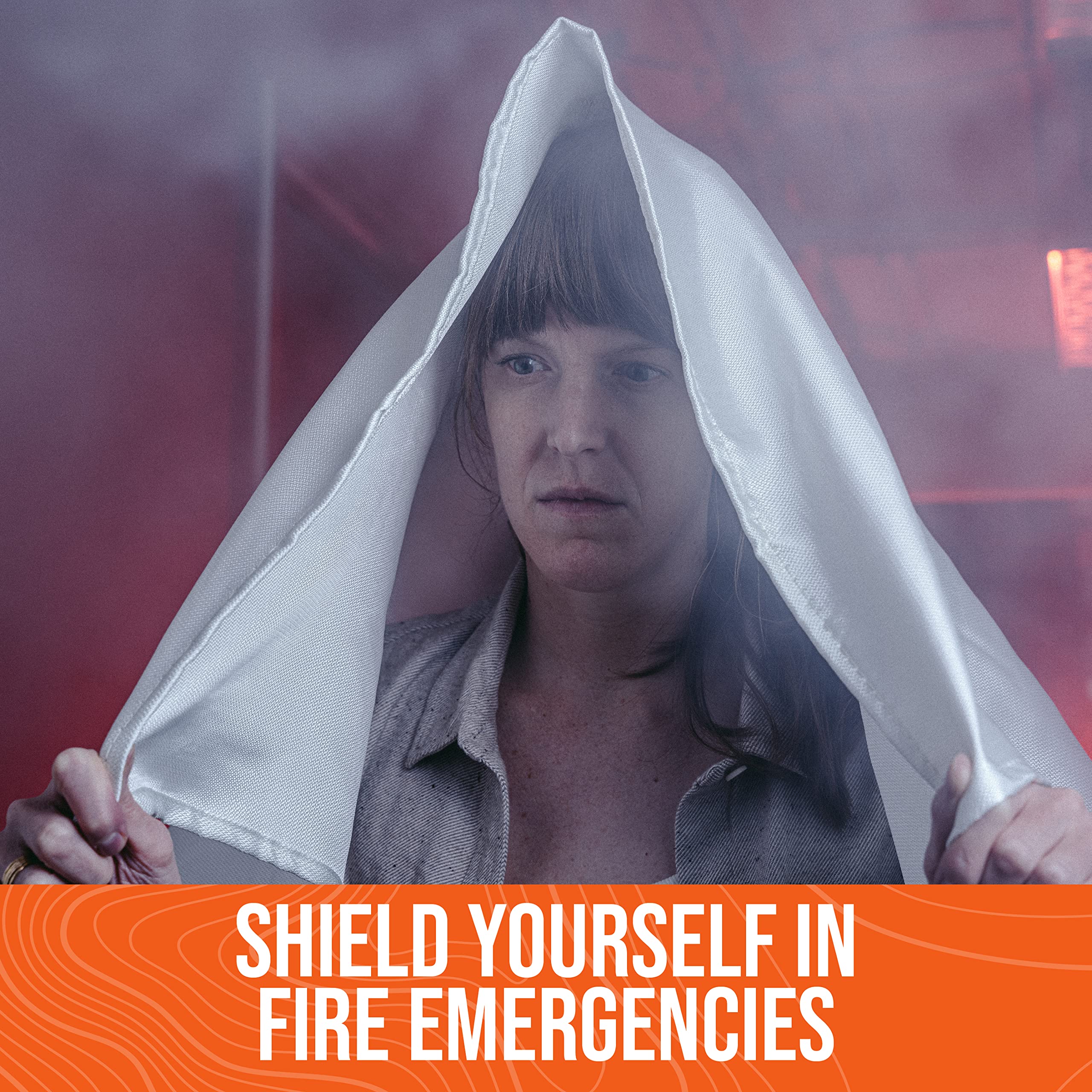Go Time Gear Emergency Fire Blanket - Fire Retardant Survival Blanket for Home & Kitchen Safety (Up to 1200°F) - Perfect for Cooking Accidents, Camping & Emergency Preparedness