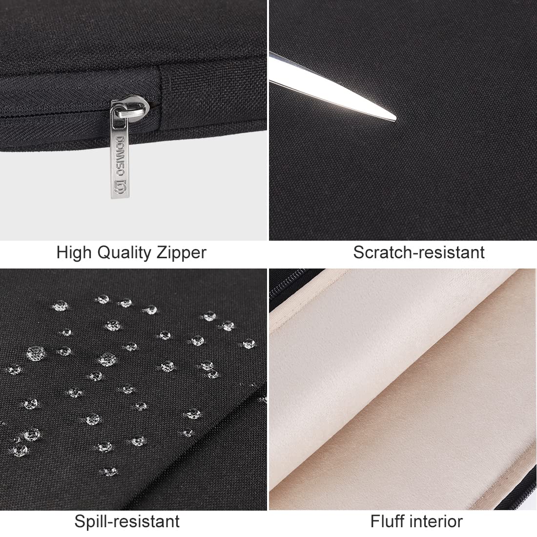 DOMISO 12.5 Inch Waterproof Laptop Sleeve Case - Protective Padded Carrying Bag for 13