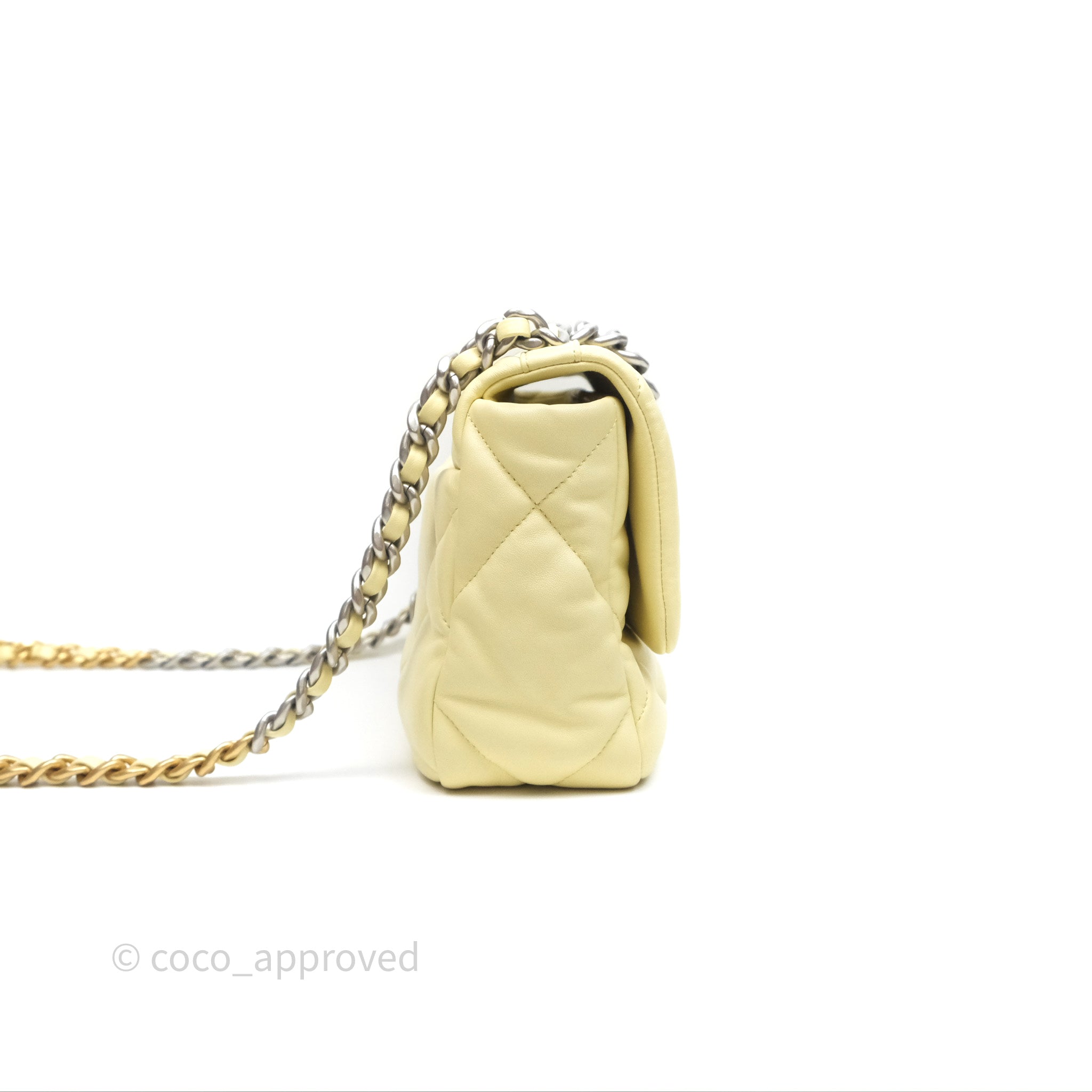 Chanel 19 Small Handbag in Light Yellow with Mixed Hardware - Luxury Crossbody Bag for Women, Perfect for Date Night & Special Occasions