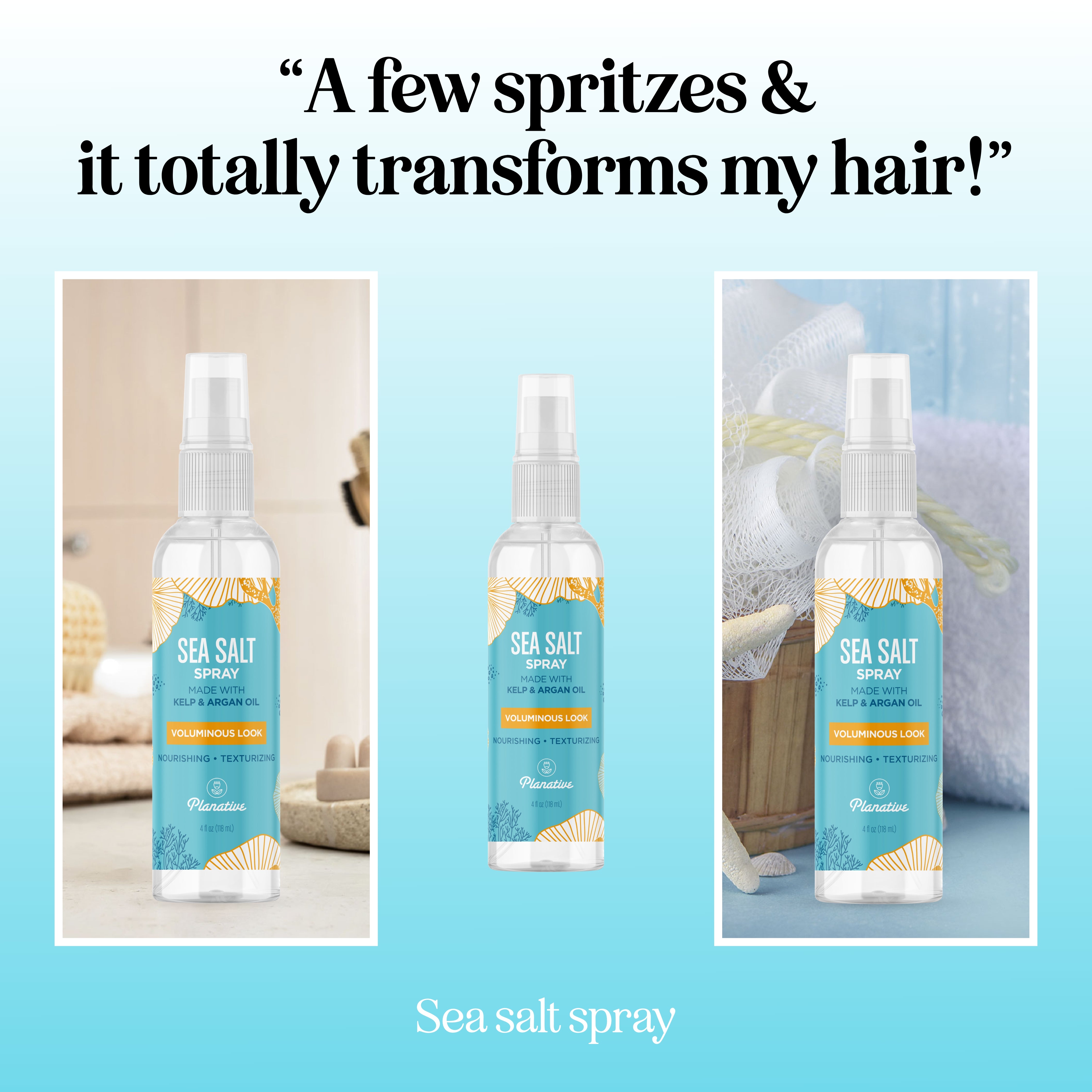 Best Sea Salt Spray for Beach Waves & Textured Hair - Volumizing & Styling Spray for Men & Women - Perfect for Beach Days, Travel & Everyday Use