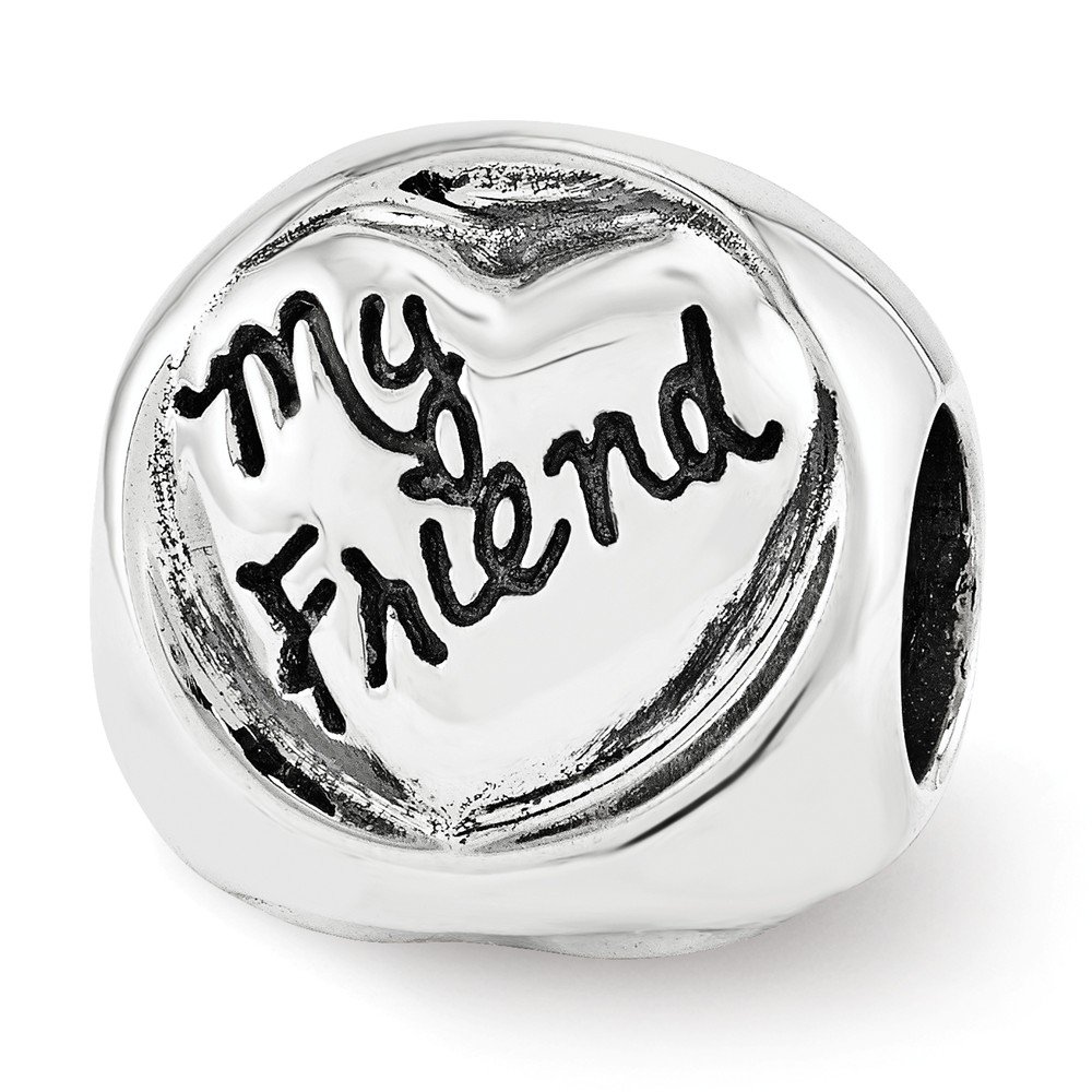 Jewels By Lux Sterling Silver Reflections My Sister My Friend Trilogy Bead - Elegant Friendship Jewelry for Sisters, Best Friends & Special Occasions